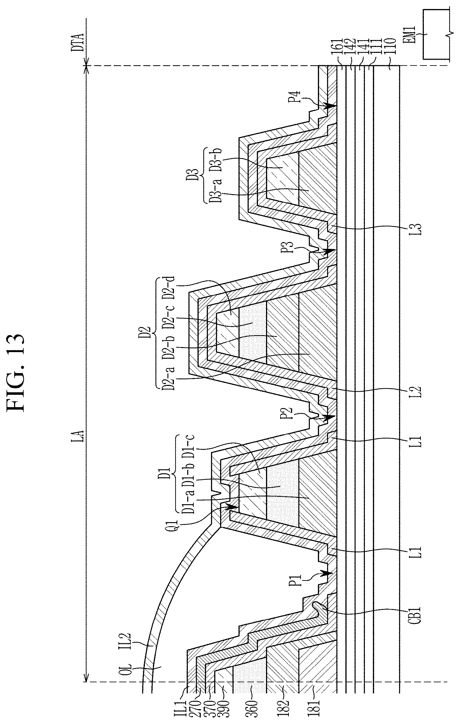 Patent US11785798 Figure 15 – Display with dam surrounding opening