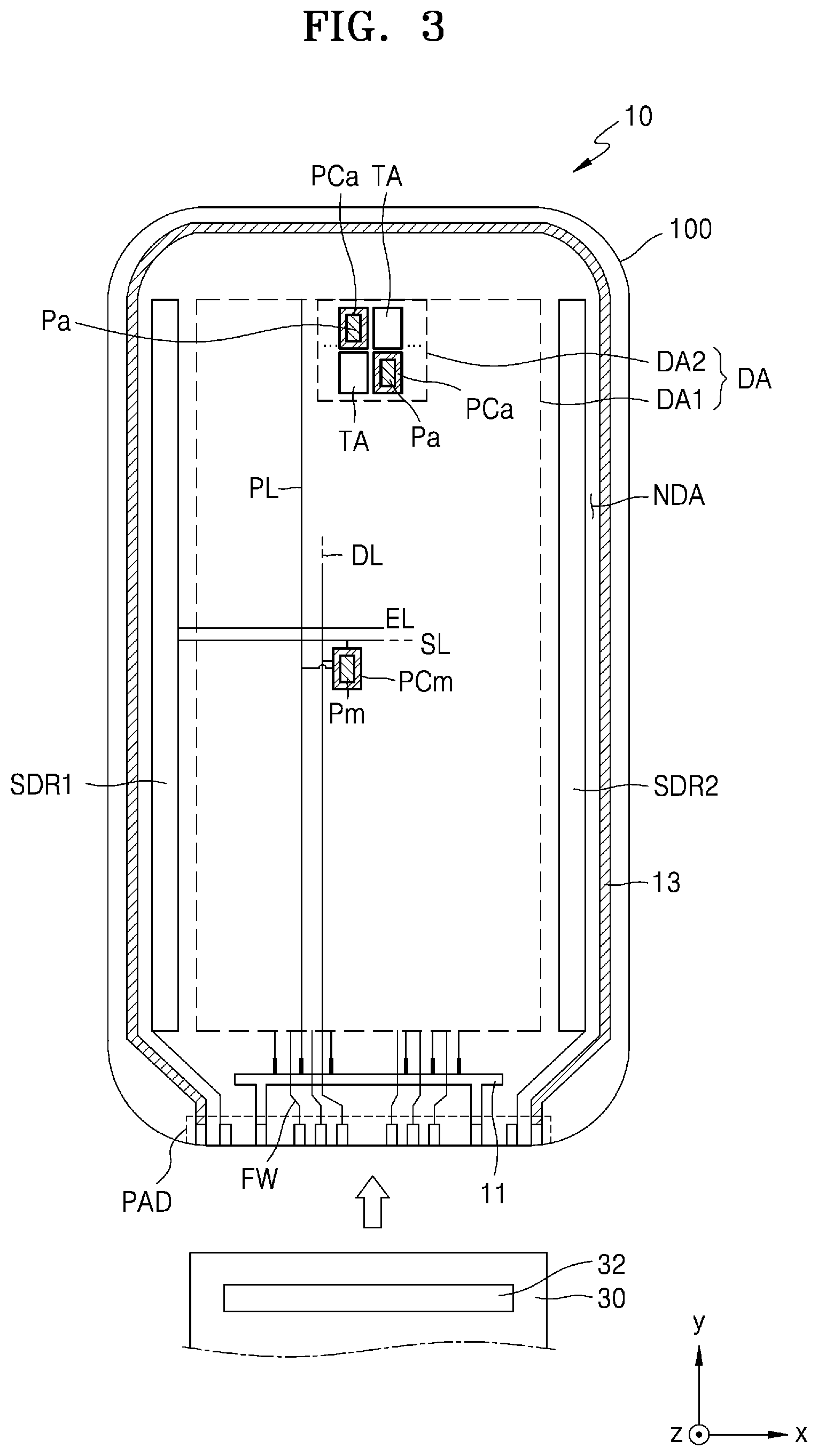 Patent US11785799 Figure 3 – Display apparatus including multi-base and multi-barrier layer substrate