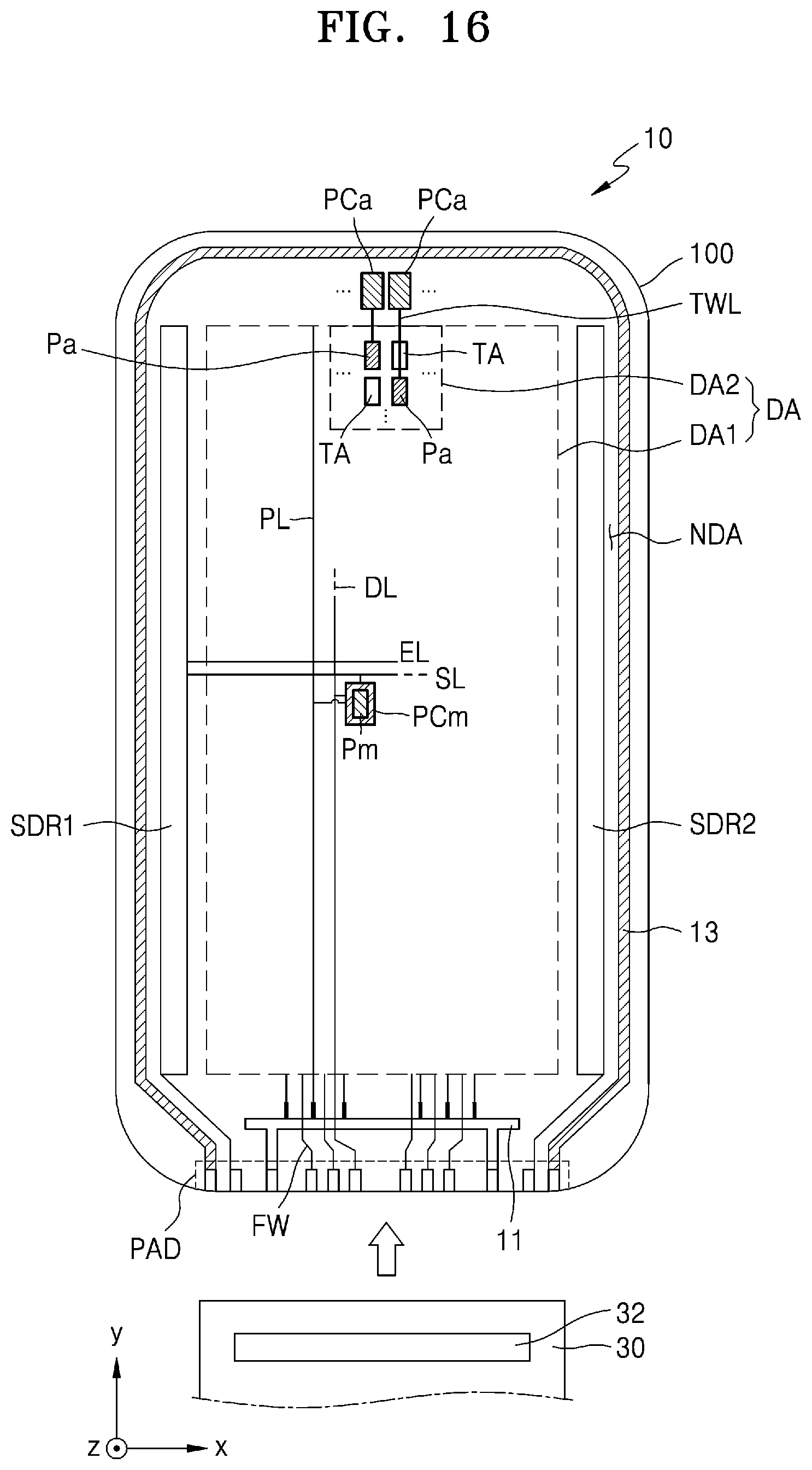 Patent US11785799 Figure 15 – Display apparatus including multi-base and multi-barrier layer substrate