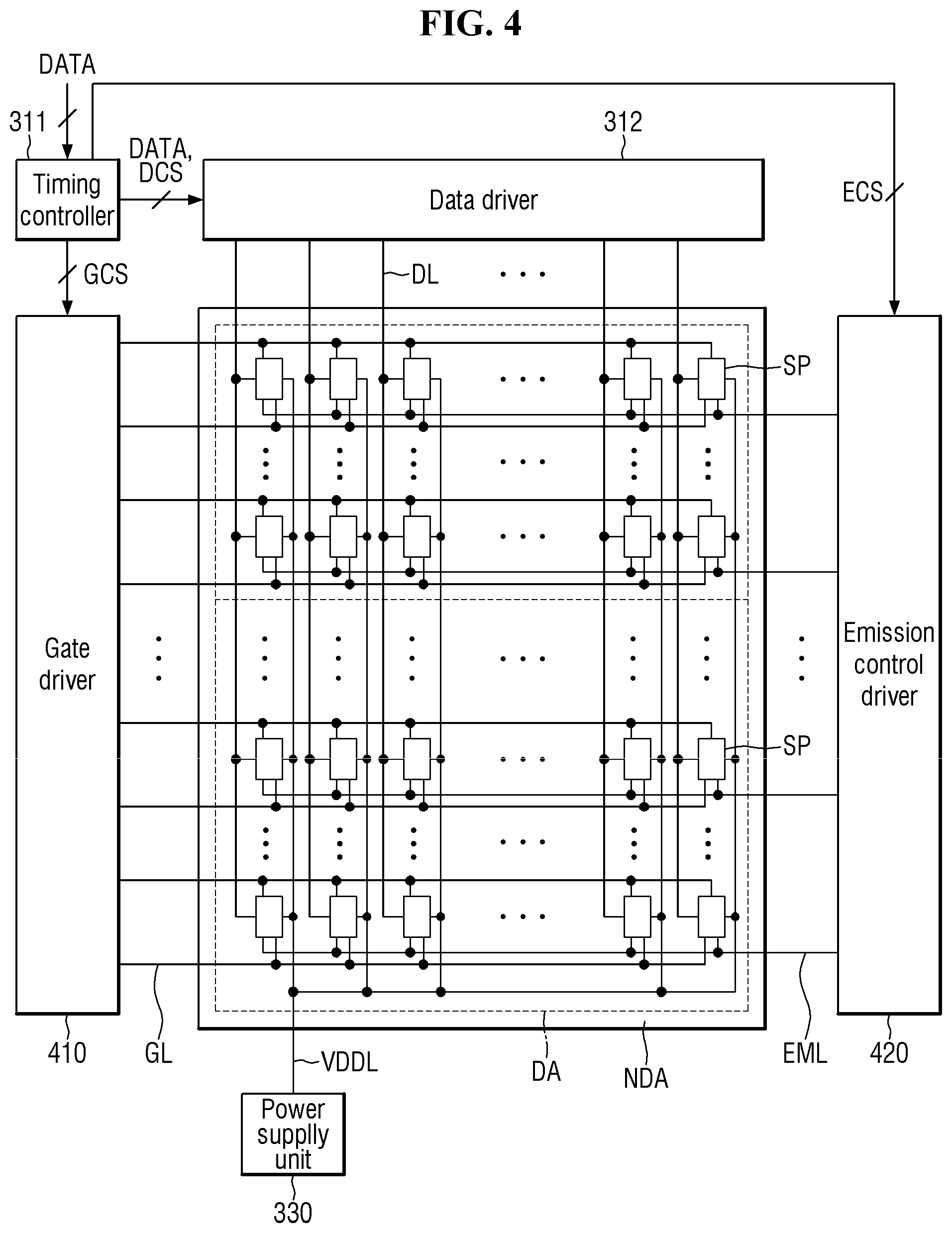 Patent US11785805 Figure 4 – Display device with pixel circuit having a plurality of transistors