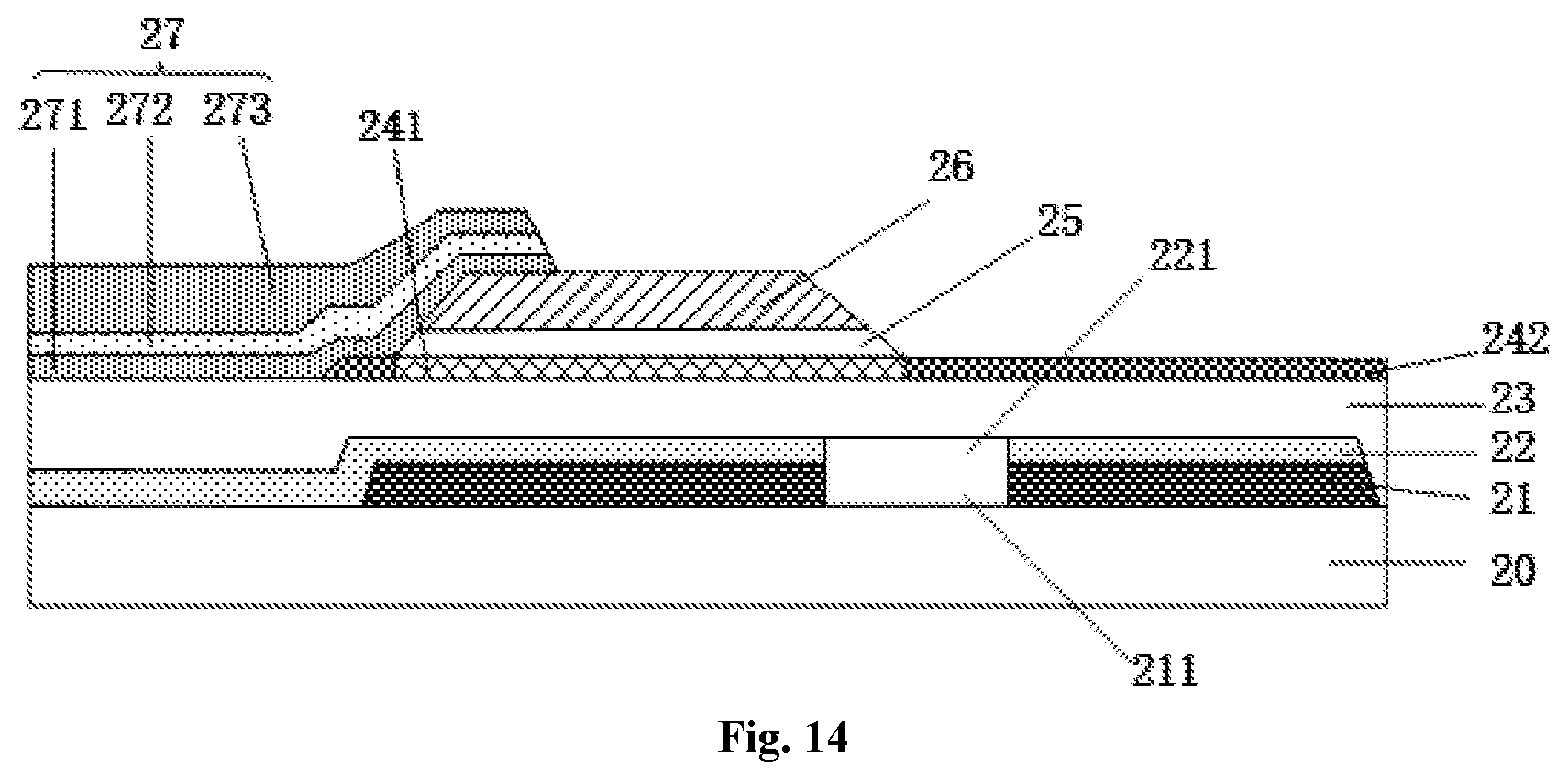 Patent US11785811 Figure 6 – Array substrate comprising an interlay insulation layer including at least two inorganic insulation layers and at least one organic insulation layer laminated one on another