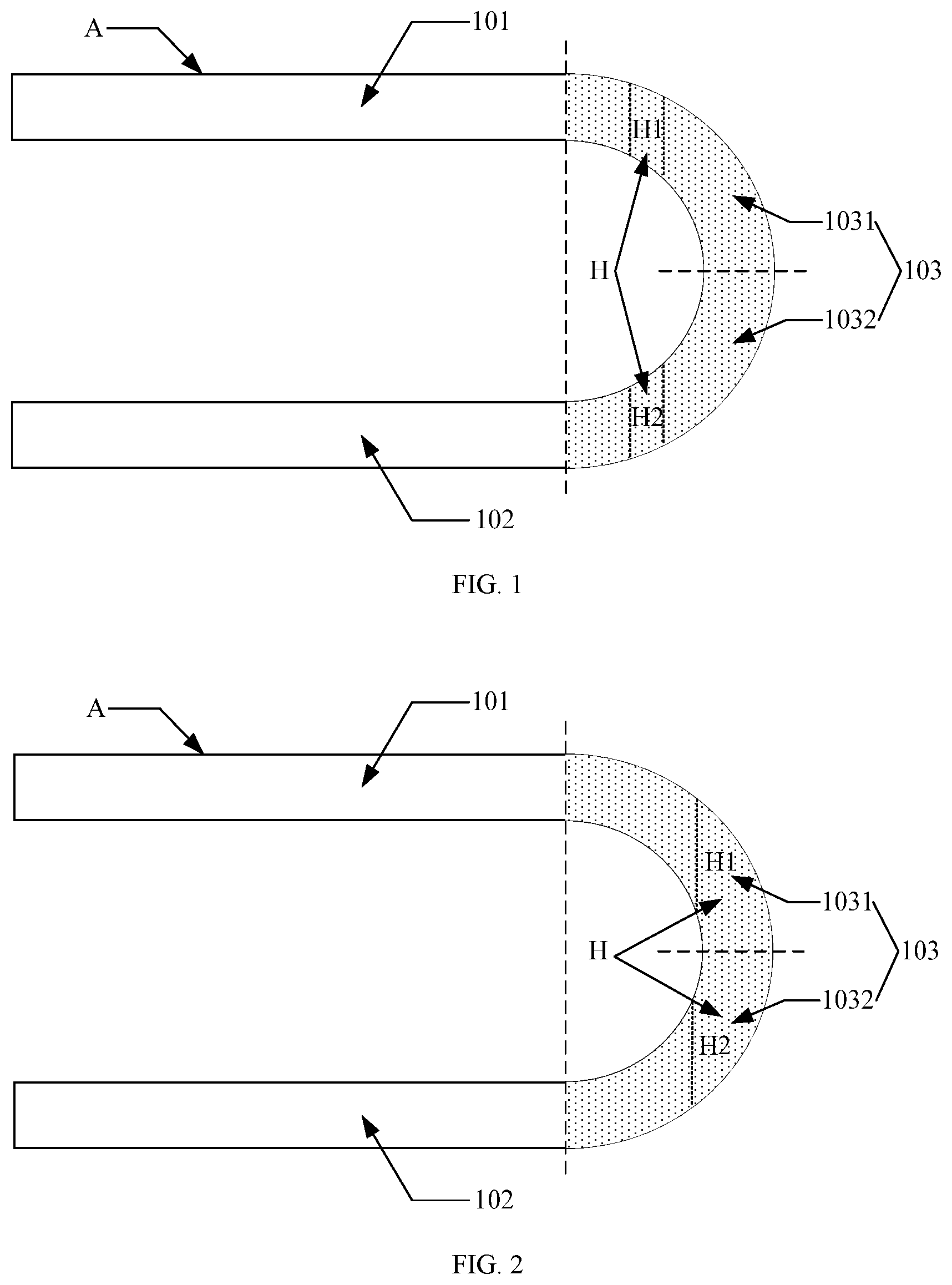 Patent US11785812 Figure 1 – Display device including via to release internal stress