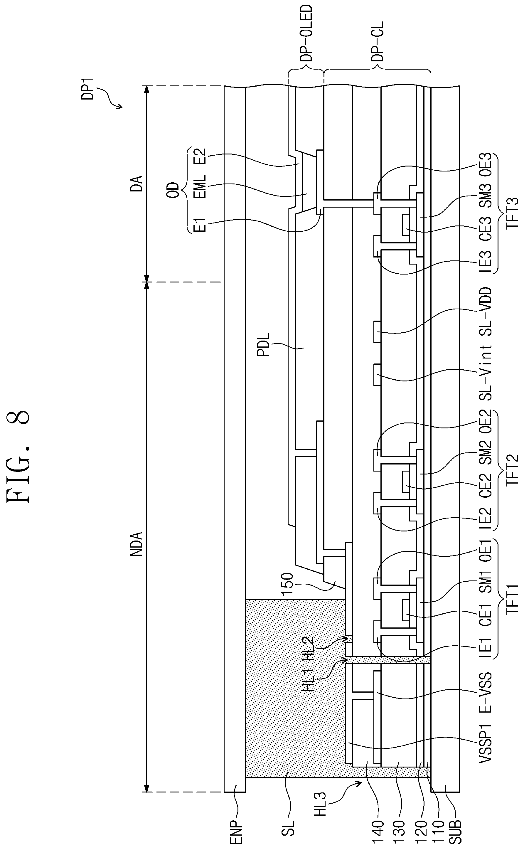 Patent US11785818 Figure 8 – Organic light emitting display apparatus