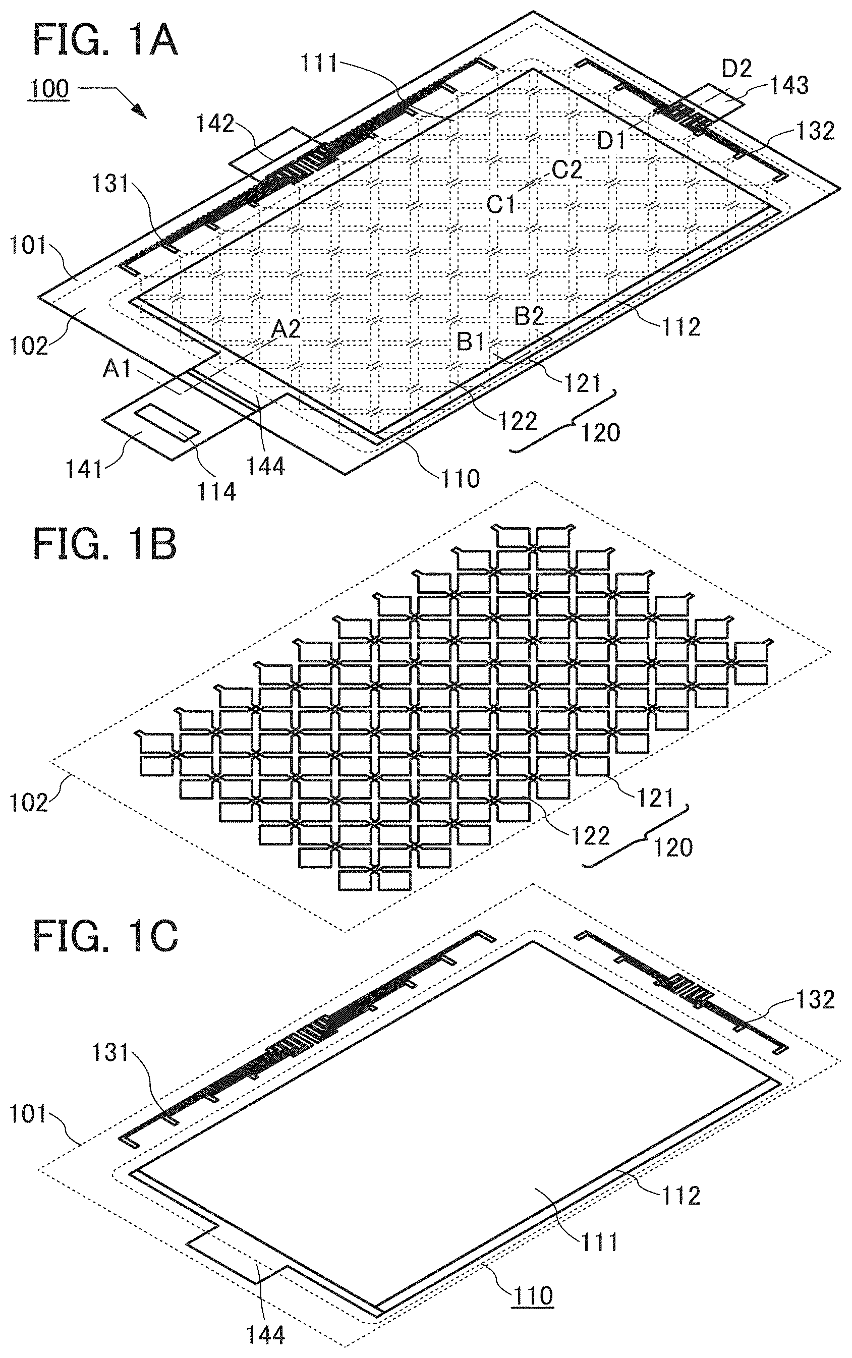 Patent US11785826 Figure 1 – Touch panel