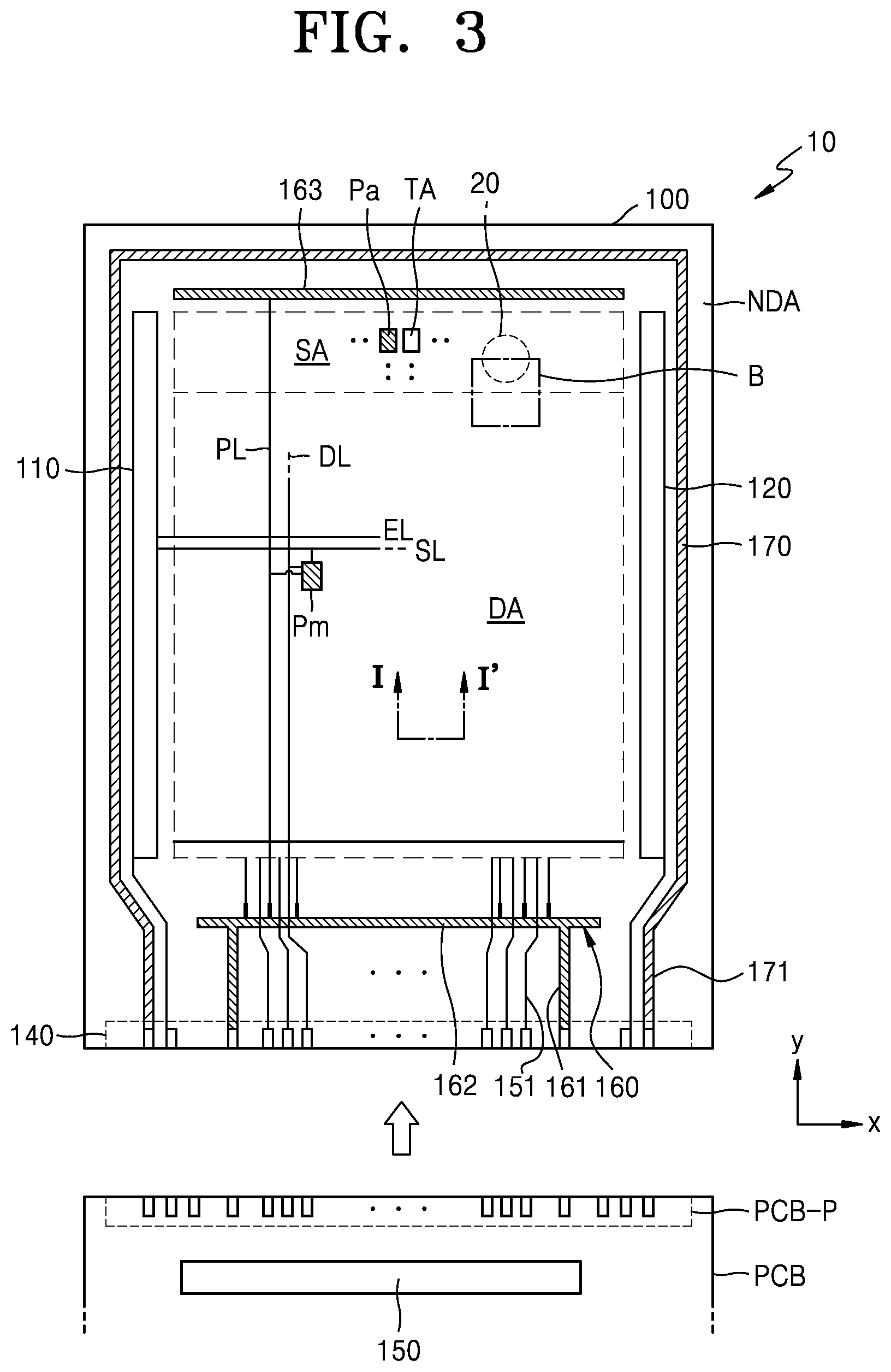 Patent US11785829 Figure 3 – Display apparatus and method of manufacturing the same, the method including depositing different electrode portions by moving a mask