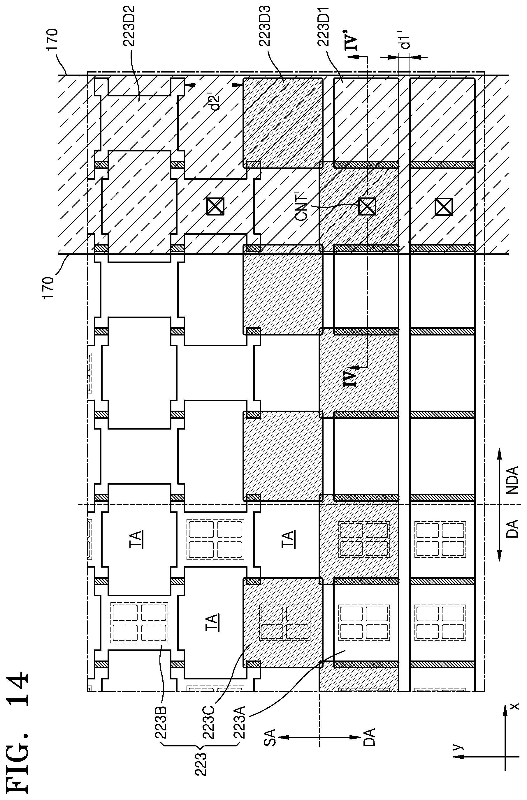 Patent US11785829 Figure 16 – Display apparatus and method of manufacturing the same, the method including depositing different electrode portions by moving a mask