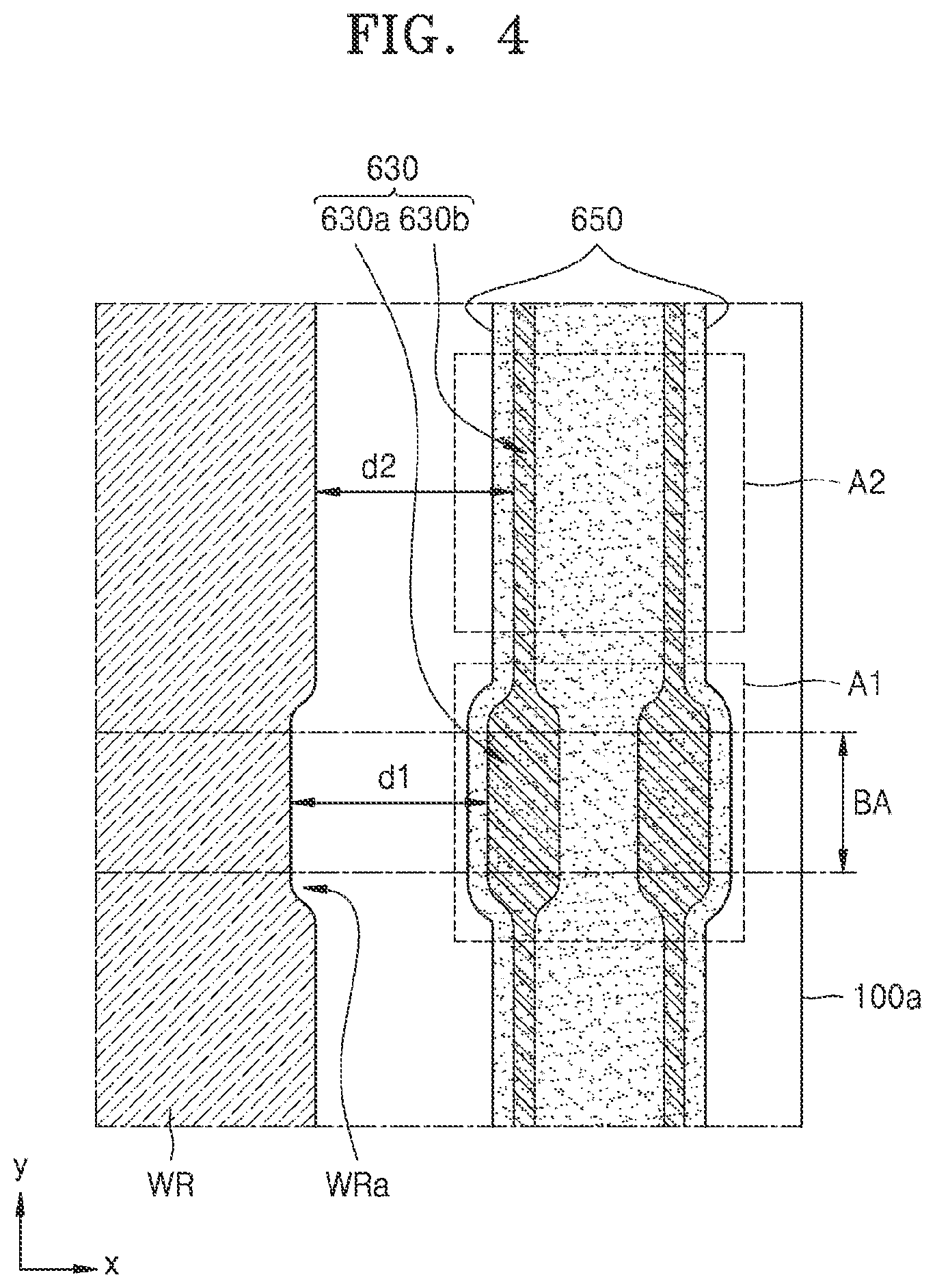 Patent US11785833 Figure 3 – Display apparatus including an anti-crack projection