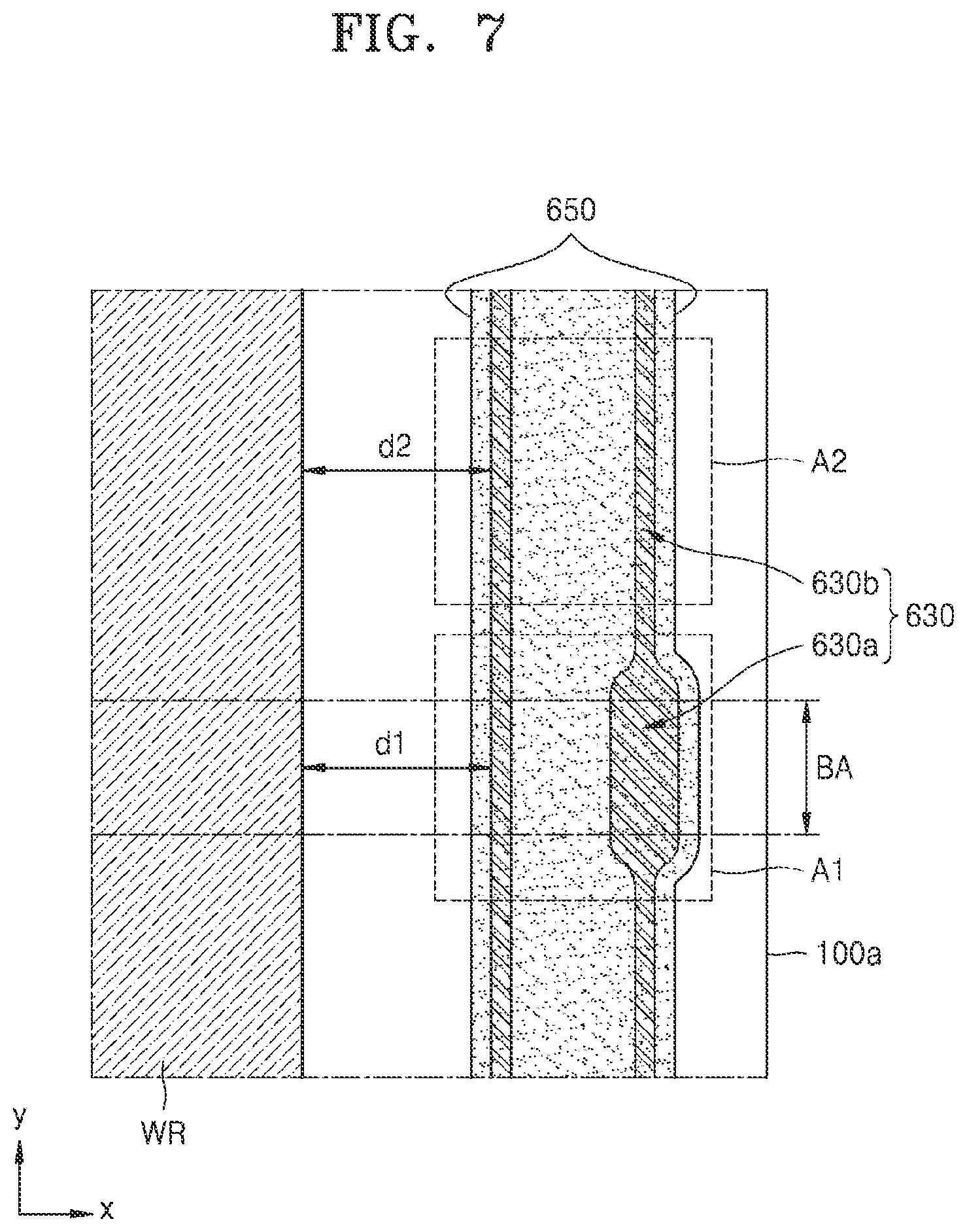 Patent US11785833 Figure 6 – Display apparatus including an anti-crack projection