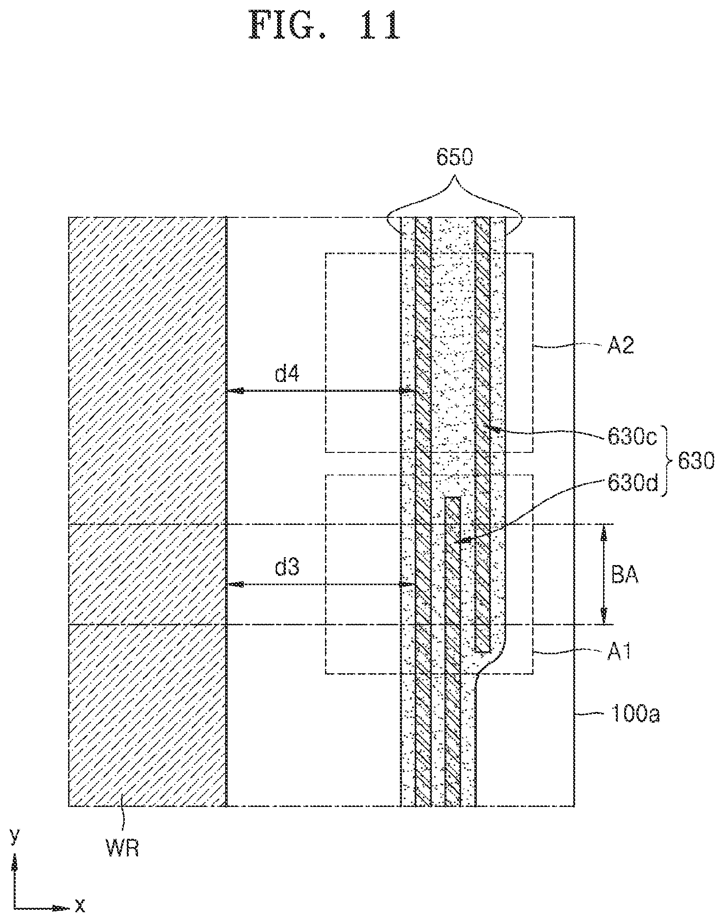 Patent US11785833 Figure 10 – Display apparatus including an anti-crack projection