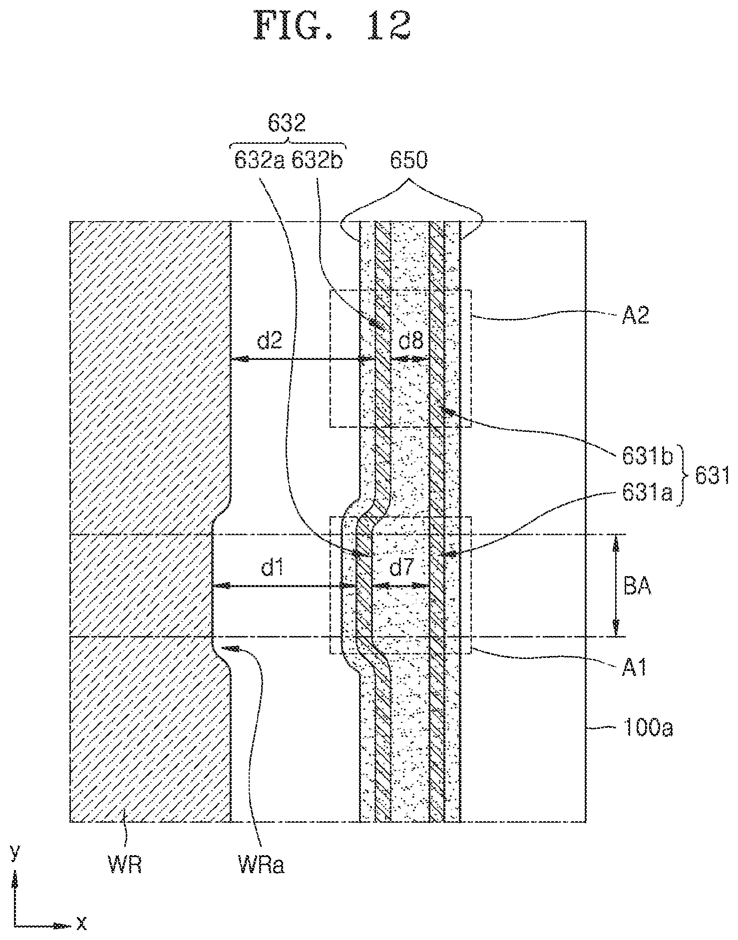 Patent US11785833 Figure 11 – Display apparatus including an anti-crack projection