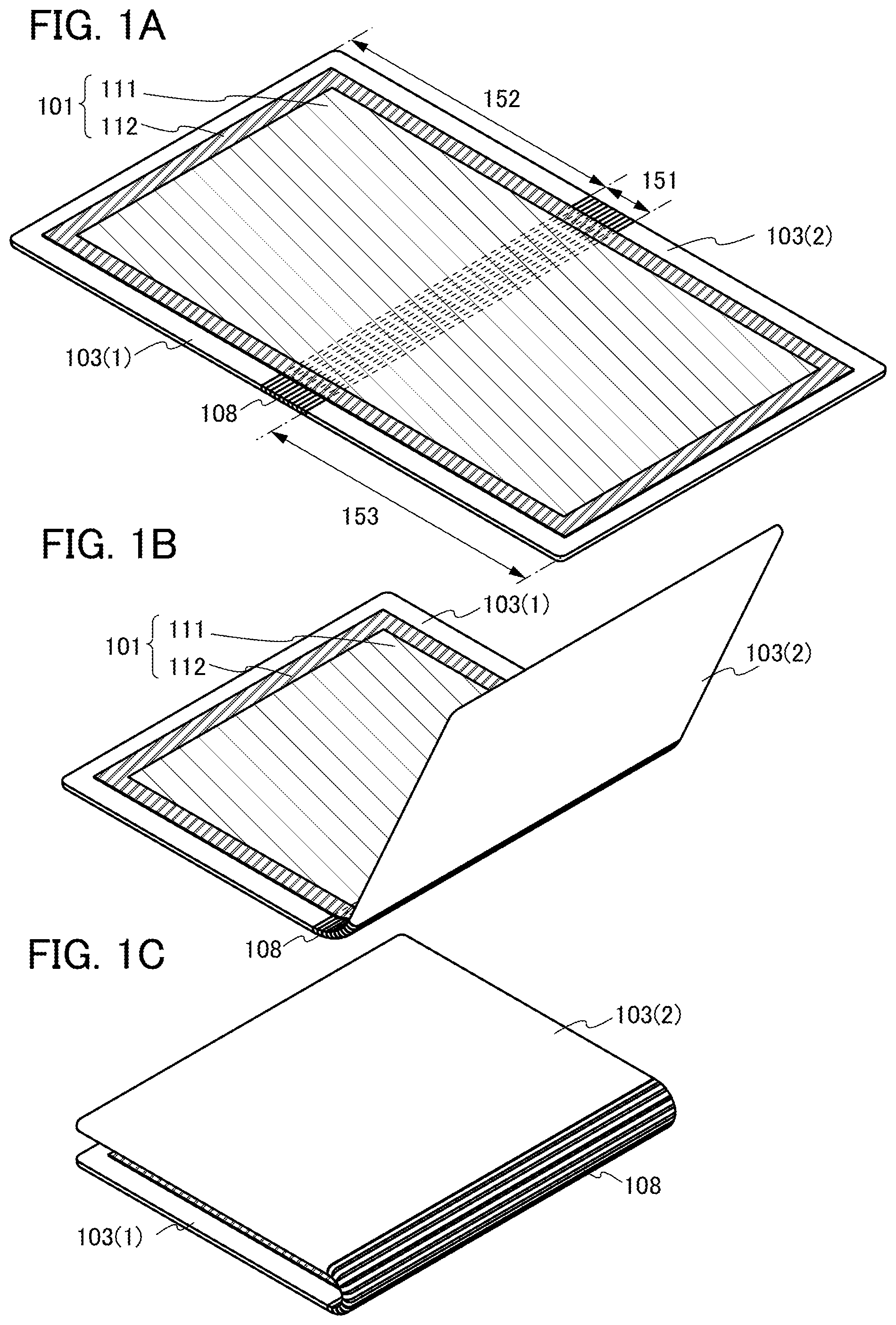 Patent US11785835 Figure 1 – Touch panel having a photoelectric conversion element between the first and second flexible substrates