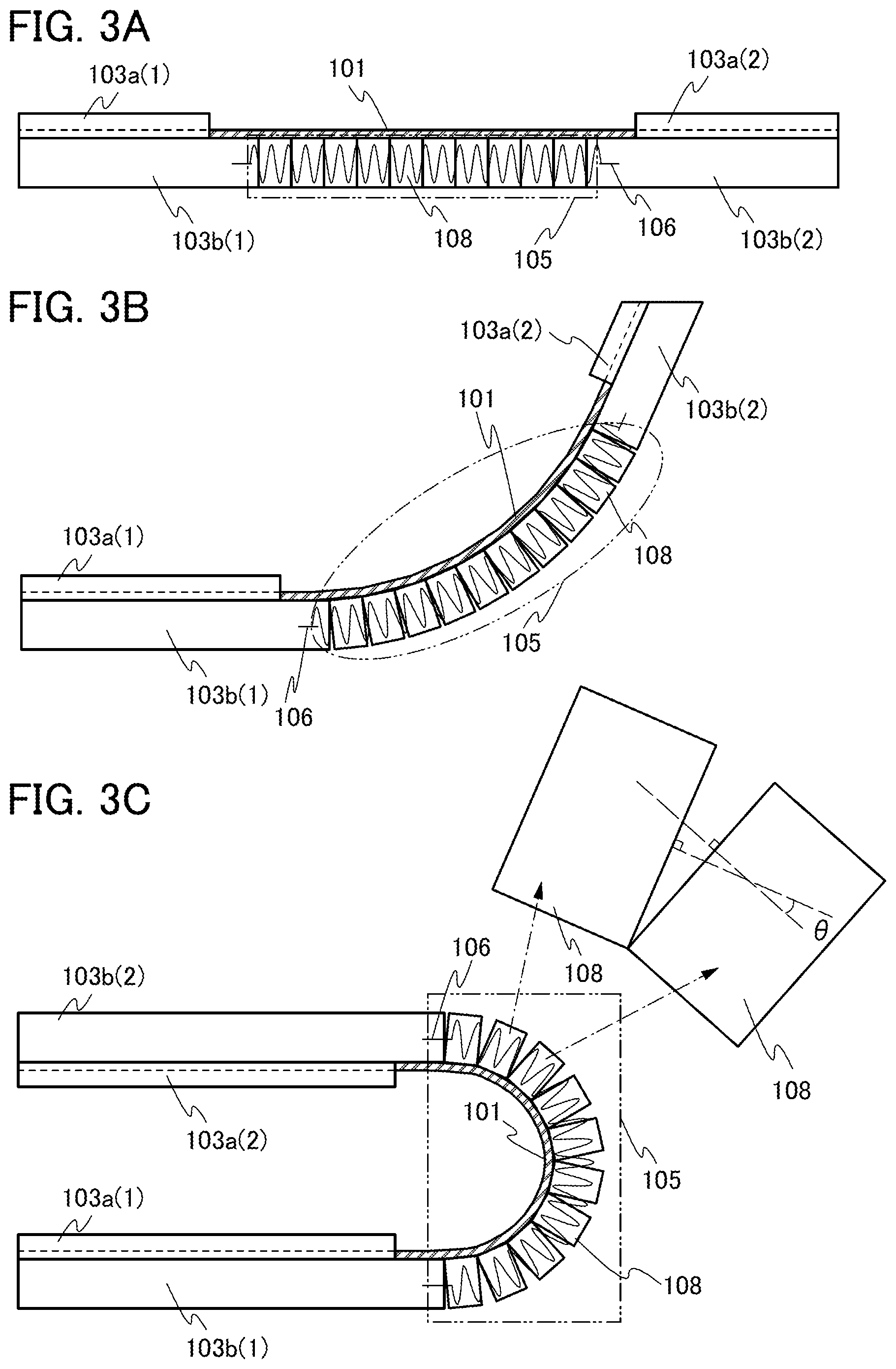 Patent US11785835 Figure 3 – Touch panel having a photoelectric conversion element between the first and second flexible substrates