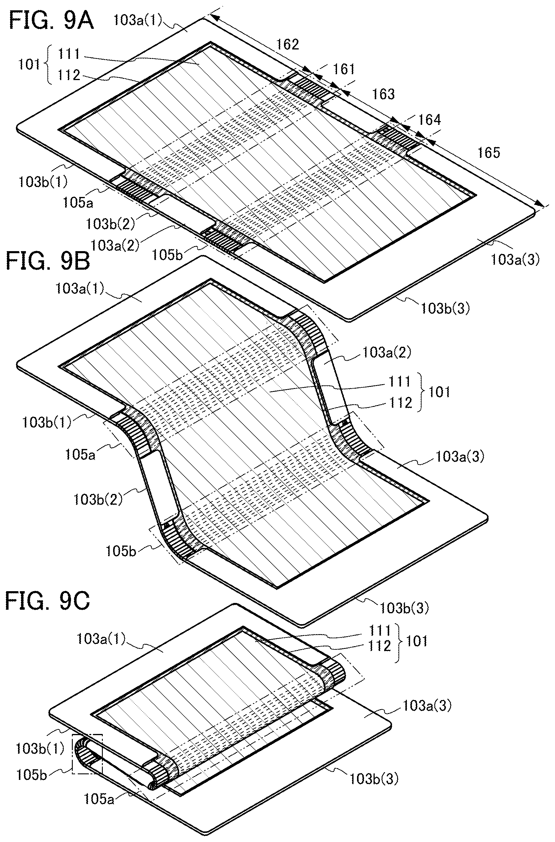 Patent US11785835 Figure 9 – Touch panel having a photoelectric conversion element between the first and second flexible substrates
