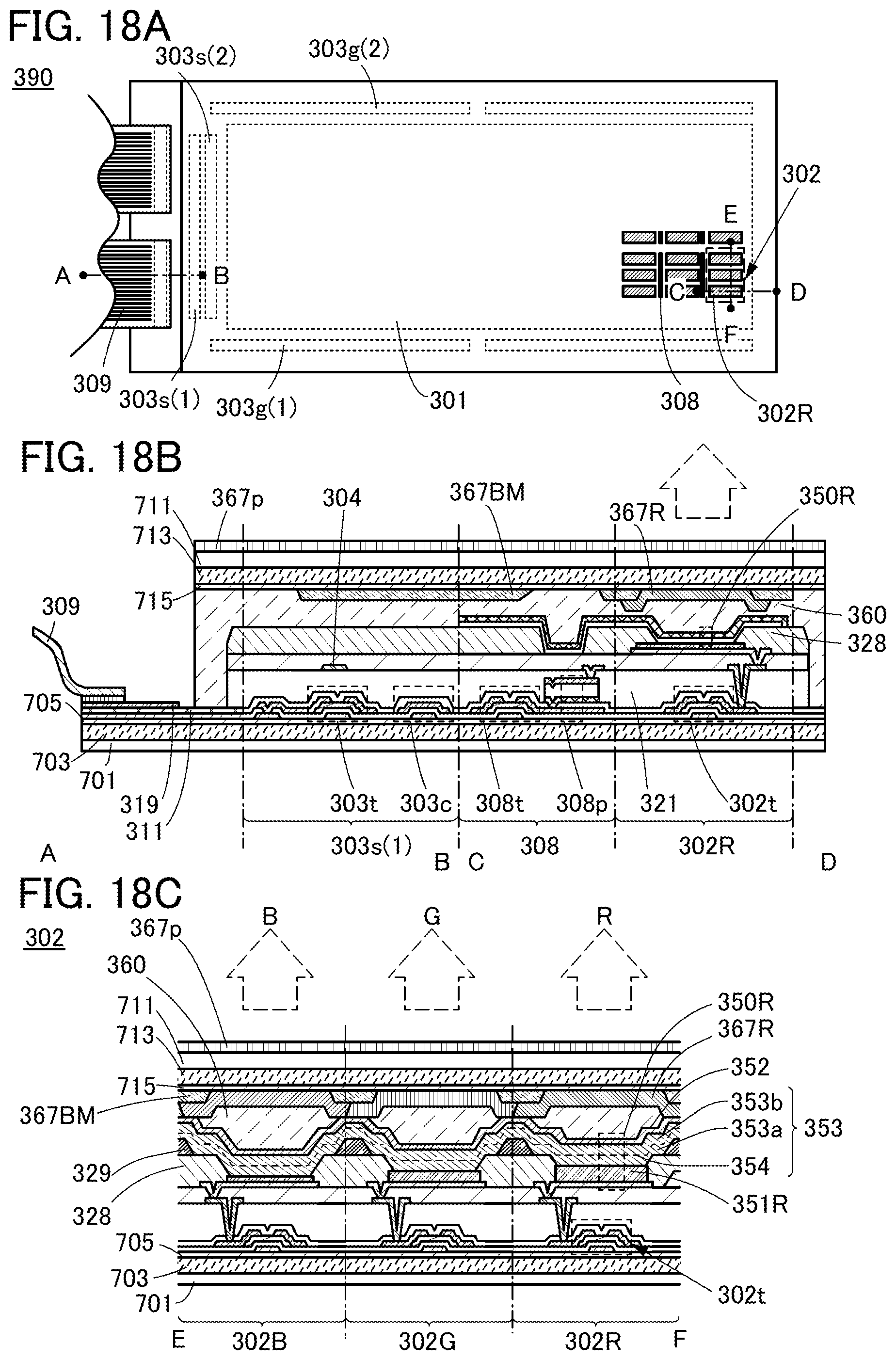 Patent US11785835 Figure 18 – Touch panel having a photoelectric conversion element between the first and second flexible substrates