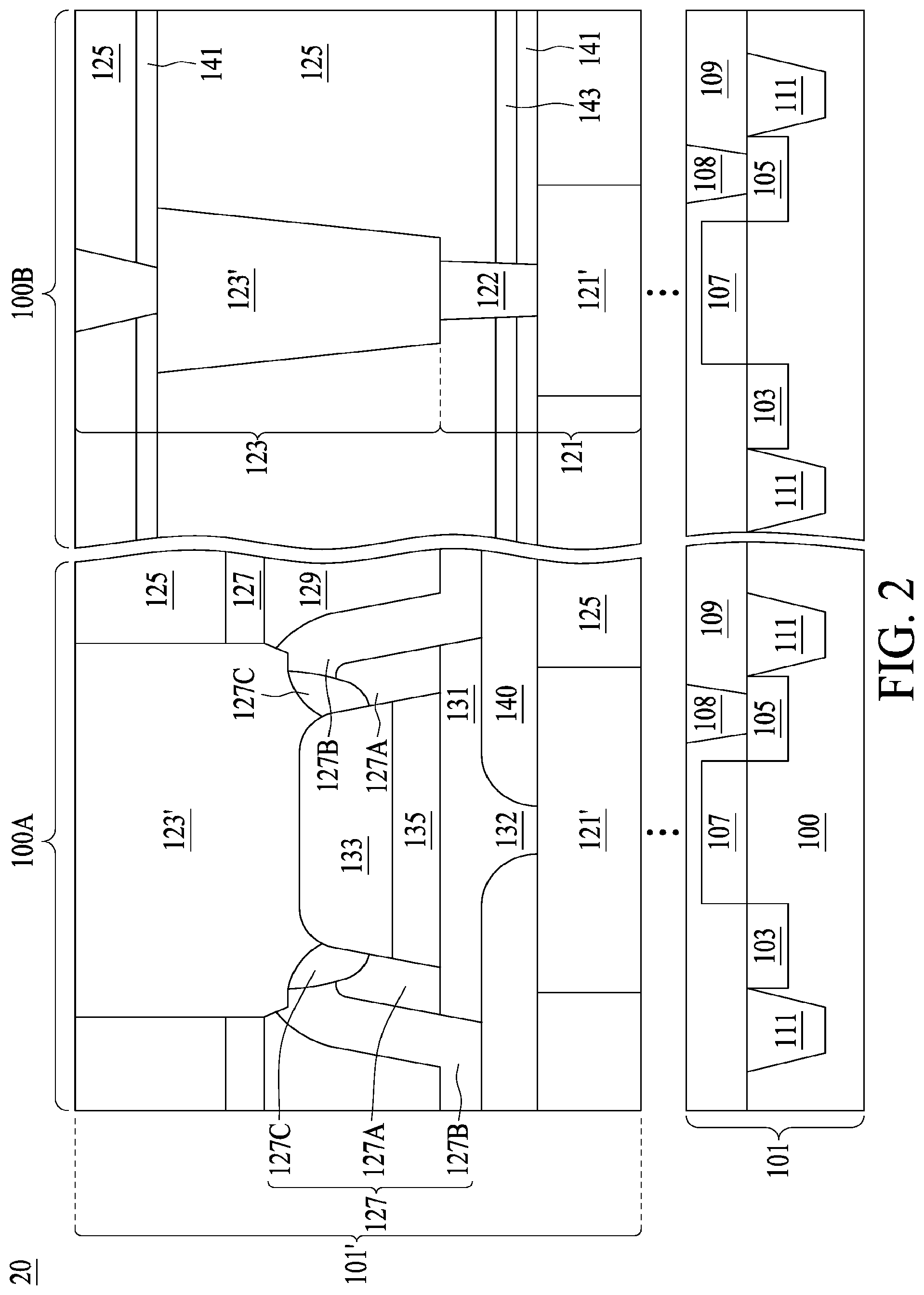 Patent US11785861 Figure 2 – Semiconductor structure and method of manufacturing the same