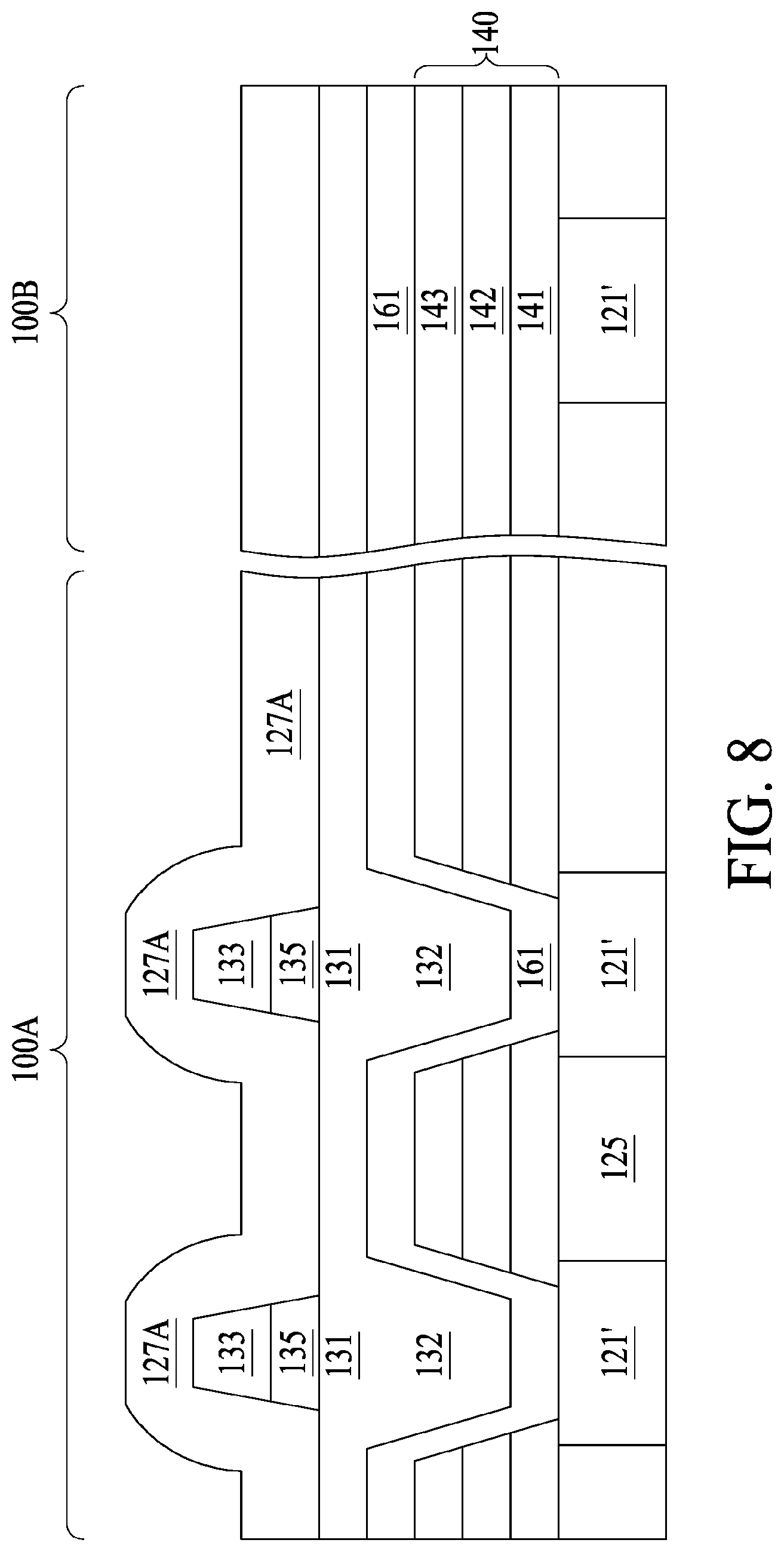 Patent US11785861 Figure 8 – Semiconductor structure and method of manufacturing the same