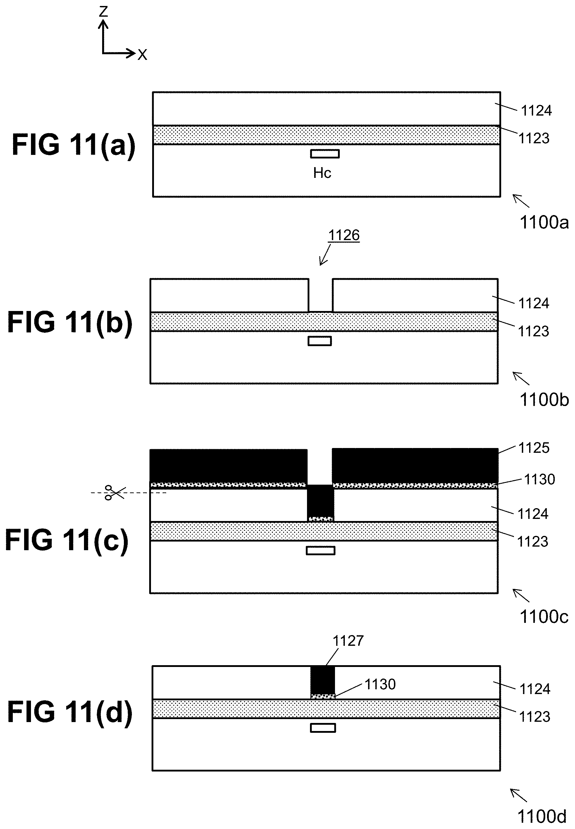 Patent US11785865 Figure 8 – Semiconductor device with integrated magnetic flux concentrator, and method for producing same