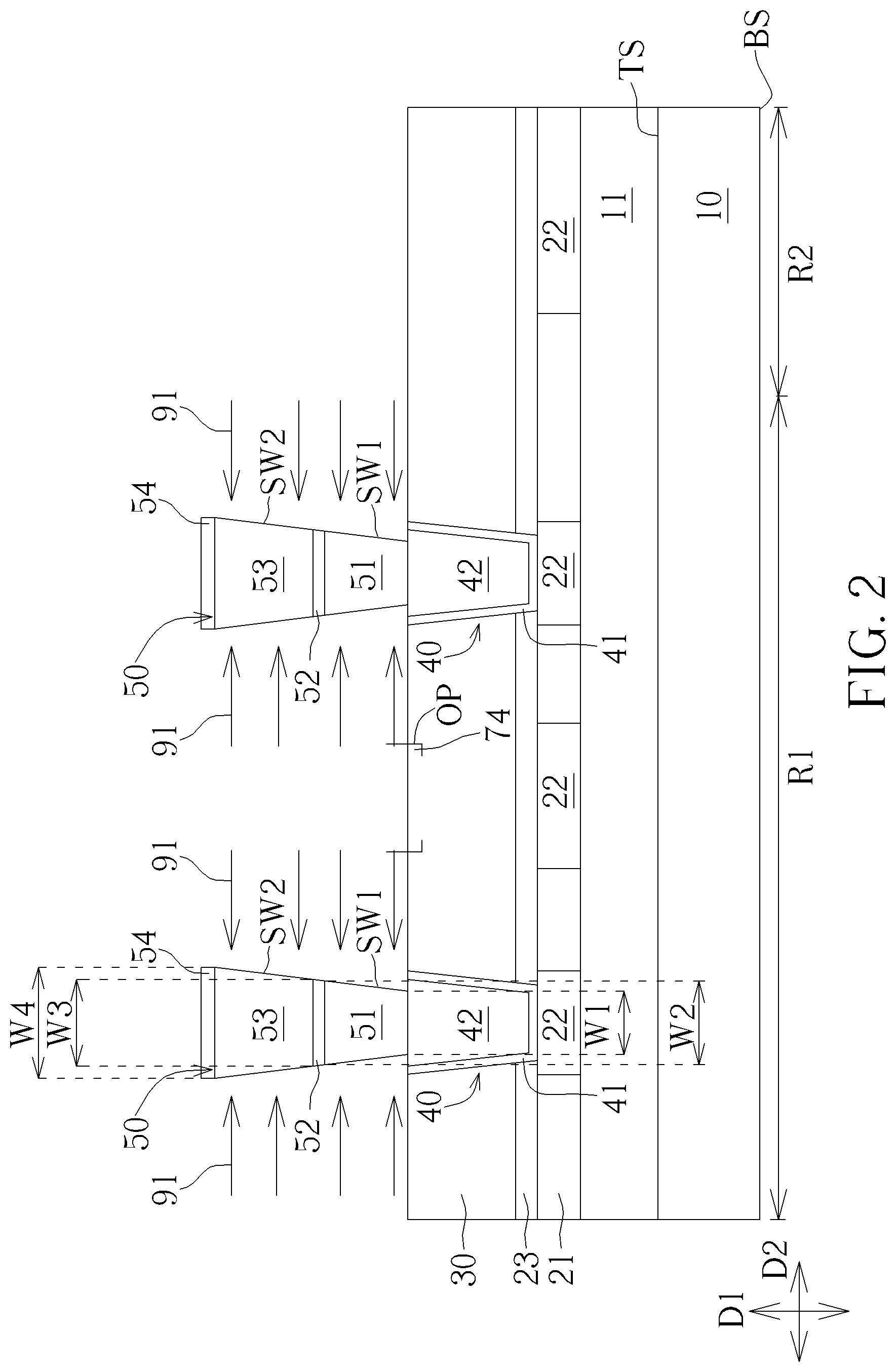 Patent US11785867 Figure 2 – Memory device and manufacturing method thereof
