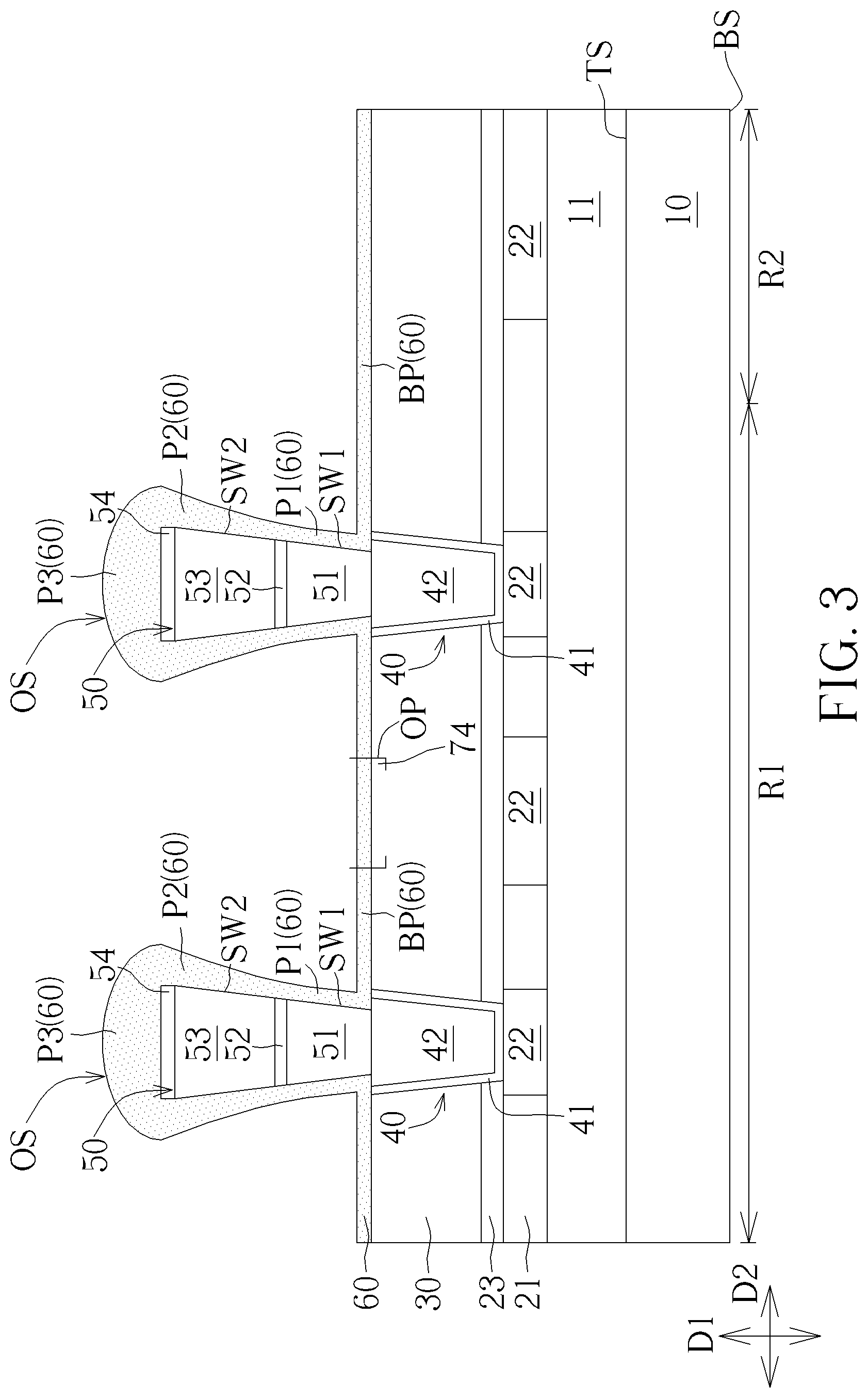 Patent US11785867 Figure 3 – Memory device and manufacturing method thereof