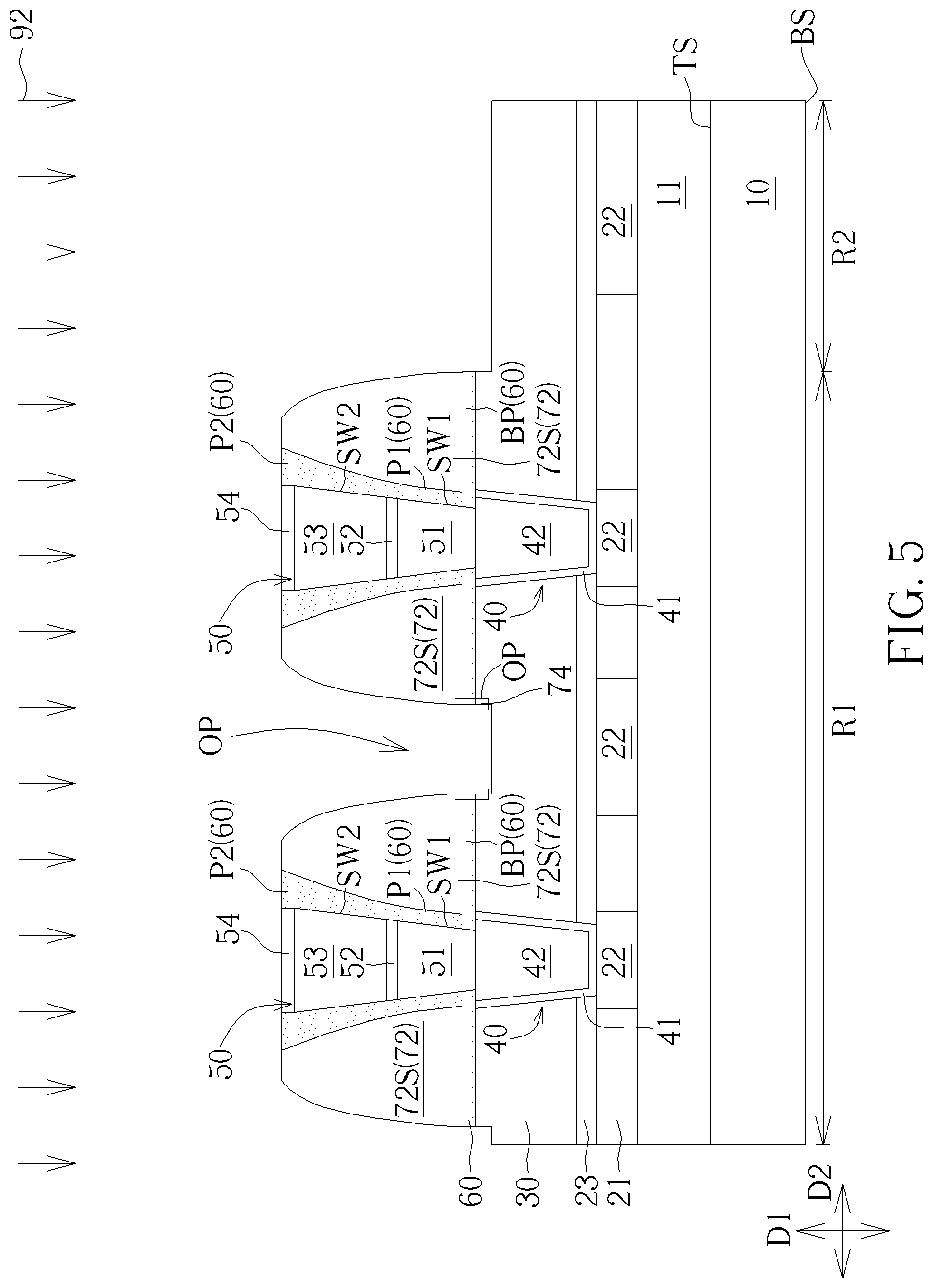 Patent US11785867 Figure 5 – Memory device and manufacturing method thereof