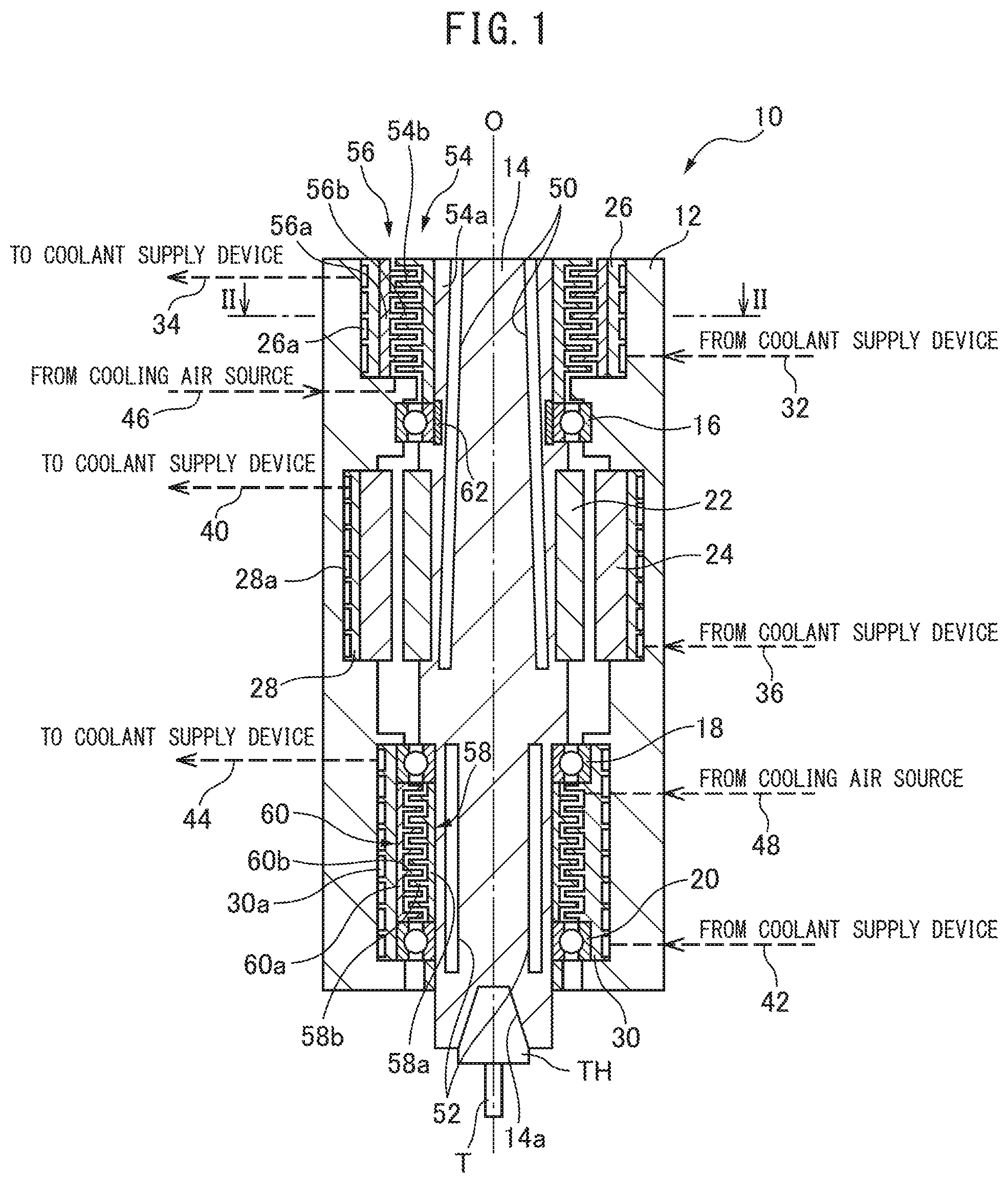 Patent US11787001 Figure 1 – Spindle device for machine tool