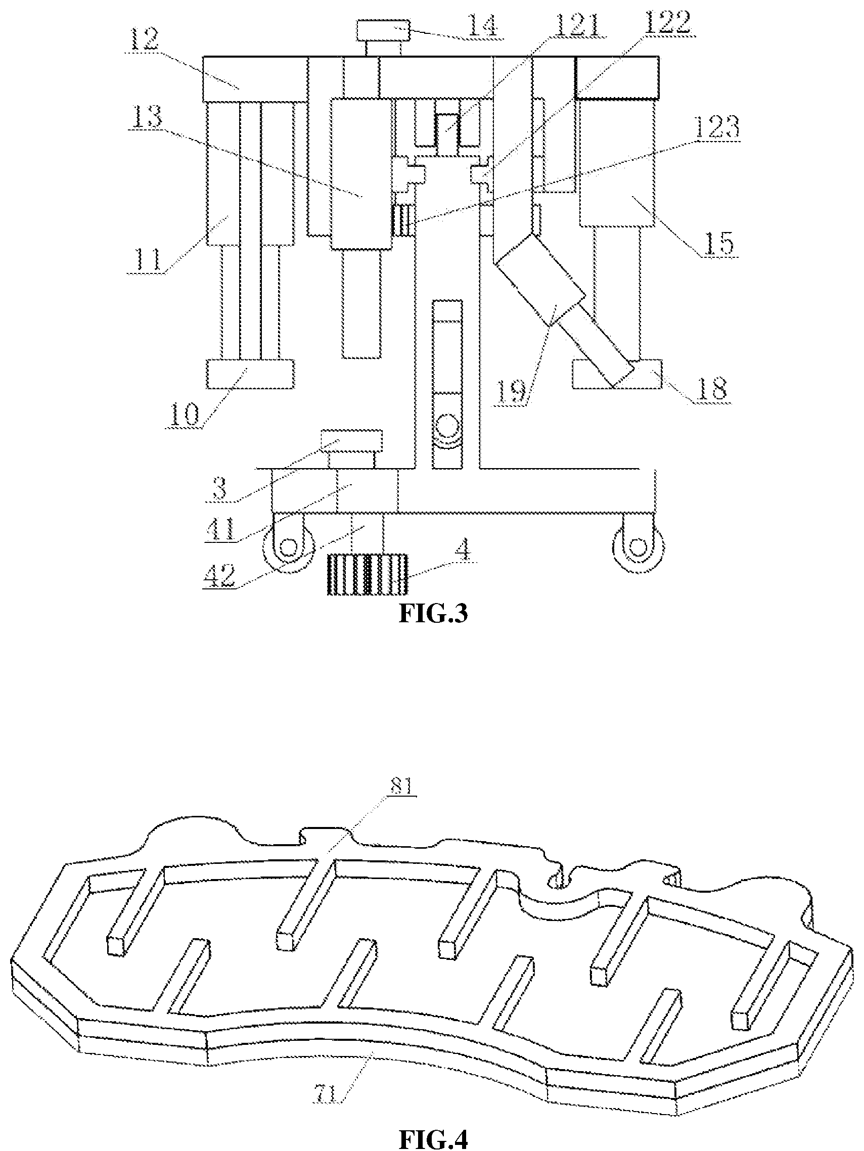 Patent US11787004 Figure 3 – Steel backing plate wiredrawing equipment and method