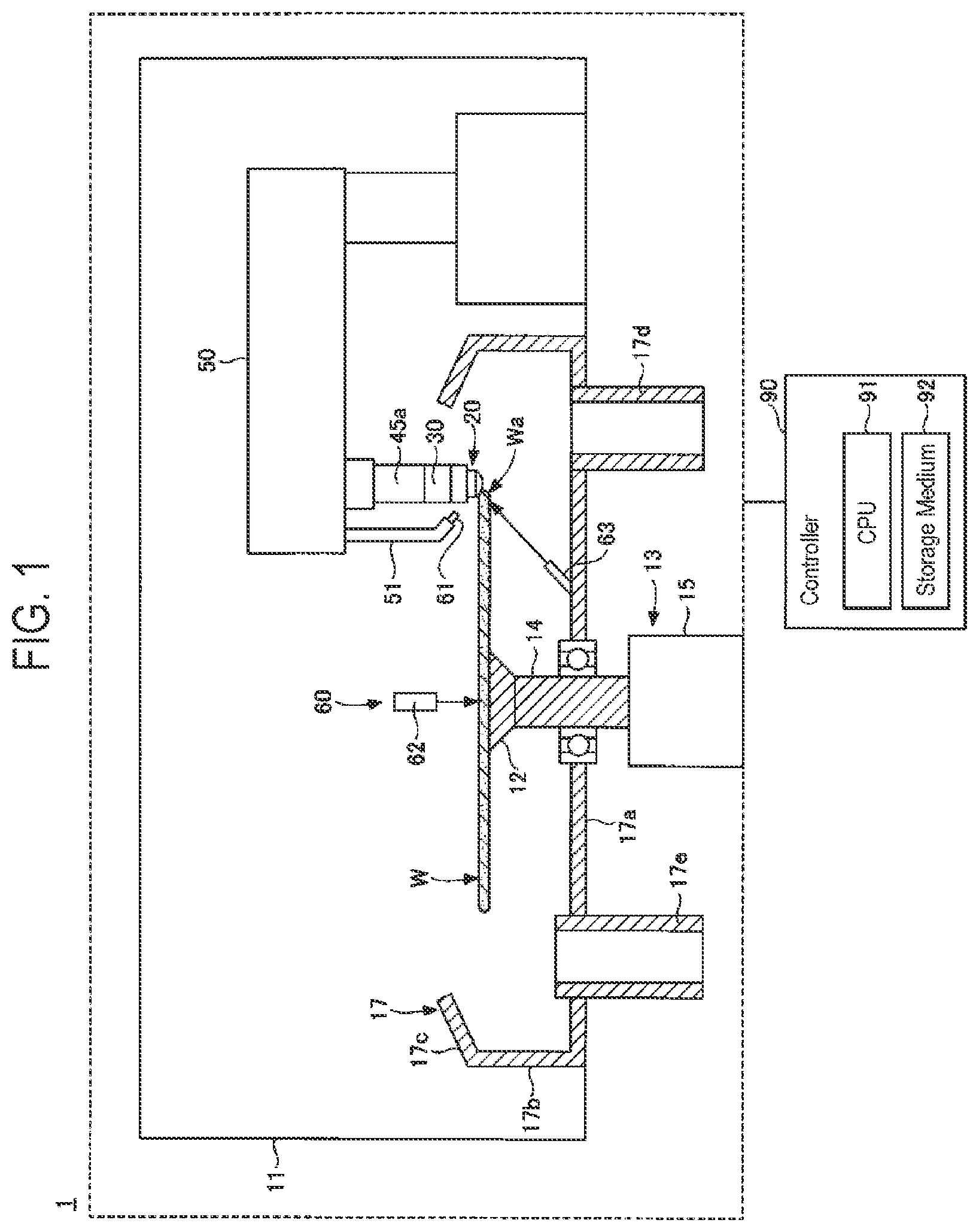Patent US11787006 — Substrate processing apparatus, polishing head, and substrate processing method — Figure 1