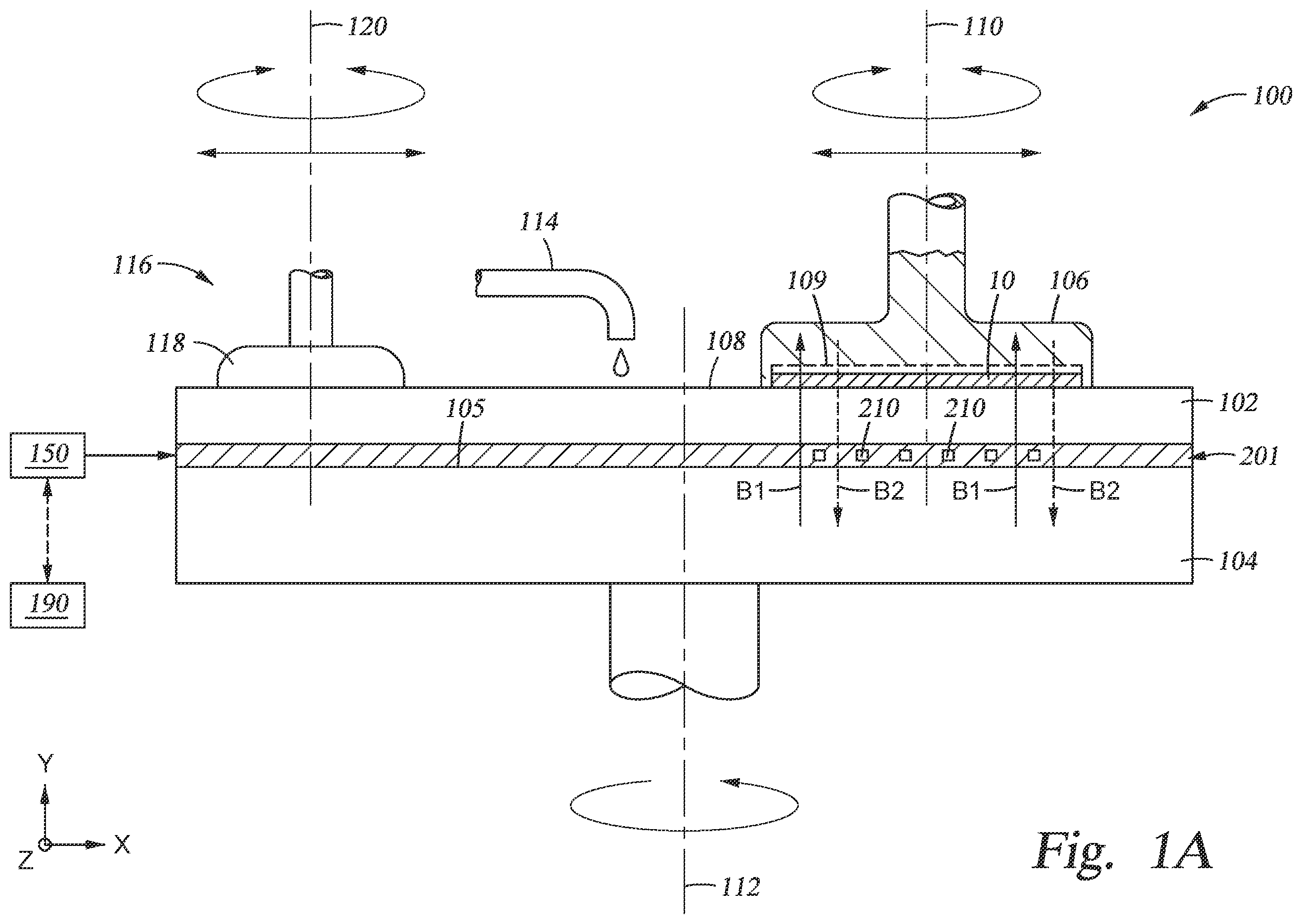 Patent US11787008 Figure 1 – Chemical mechanical polishing with applied magnetic field