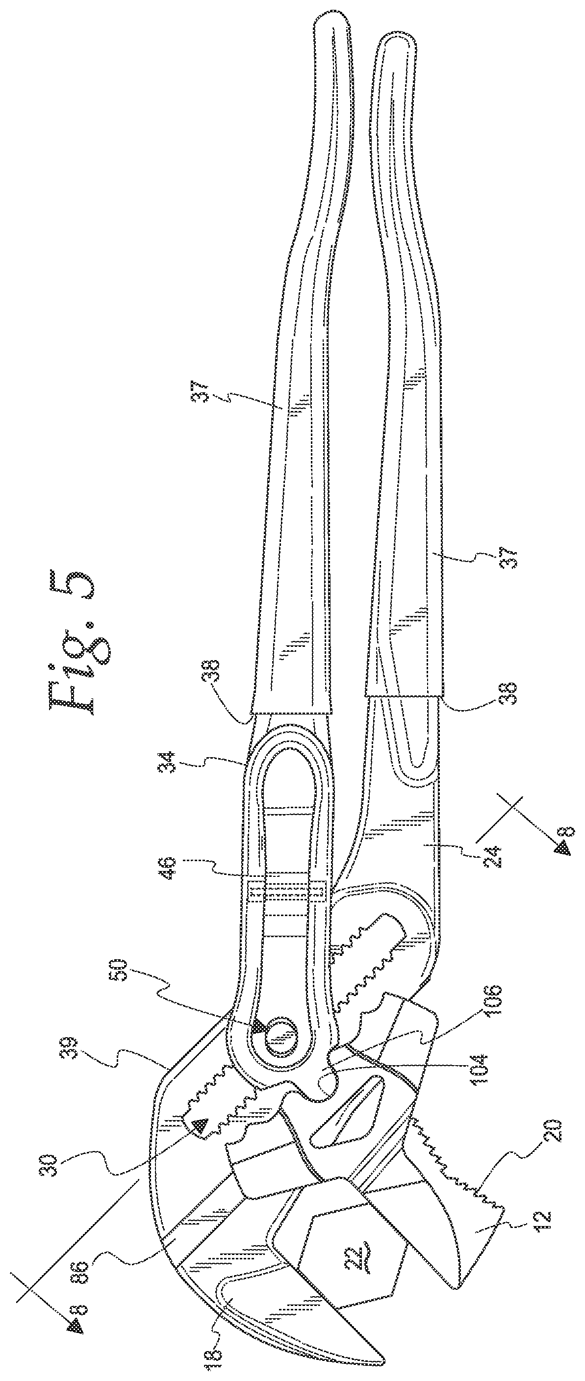 Patent US11787016 Figure 4 – Plier wrench with removable/reversible jaw