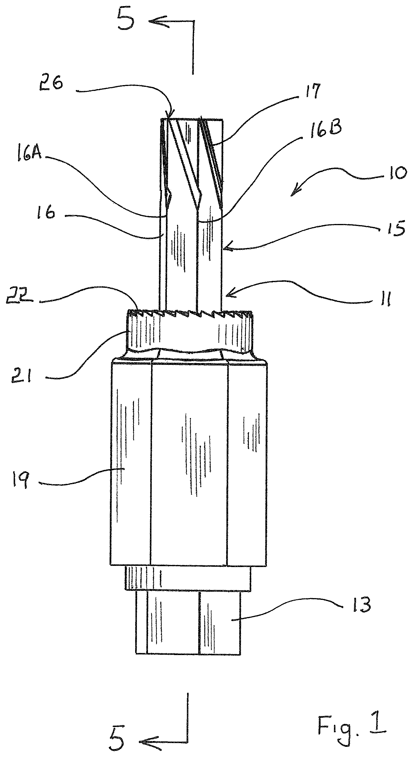 Patent US11787023 Figure 1 – Male fastener extractor device