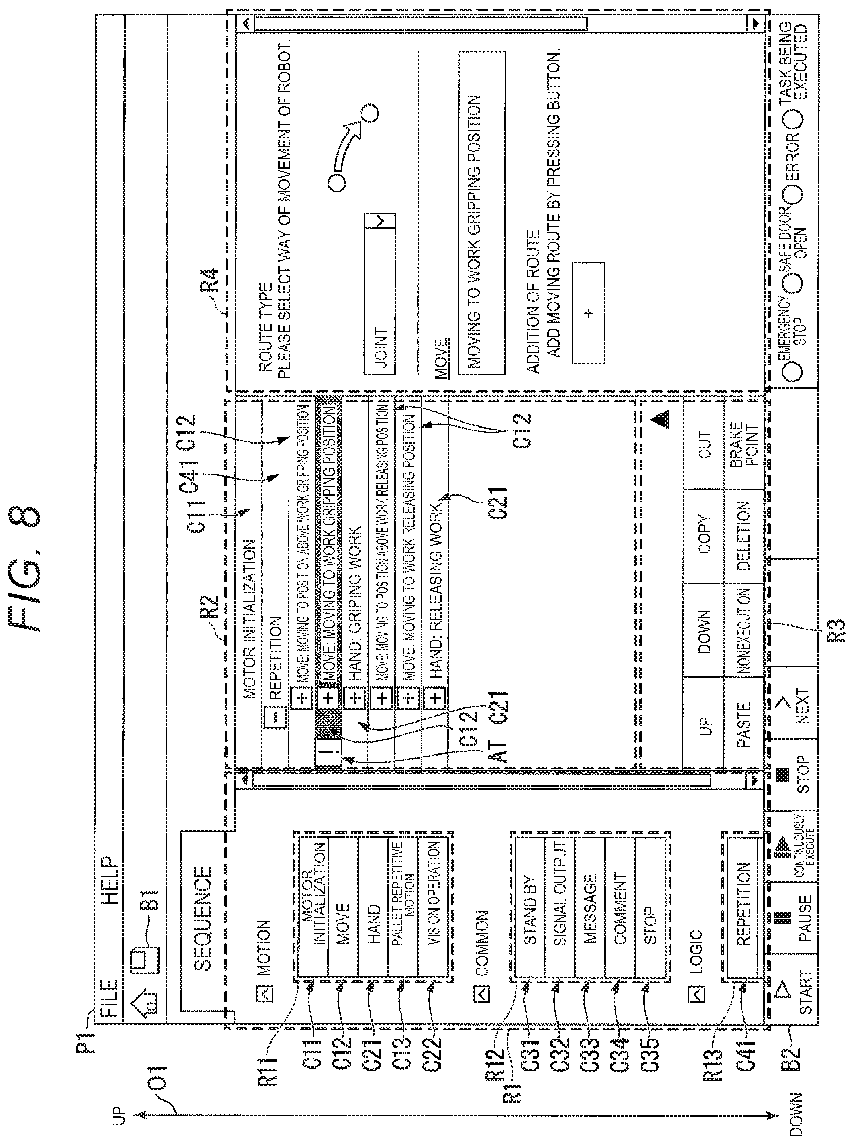 Patent US11787046 Figure 7 – Control device, robot system, and display method