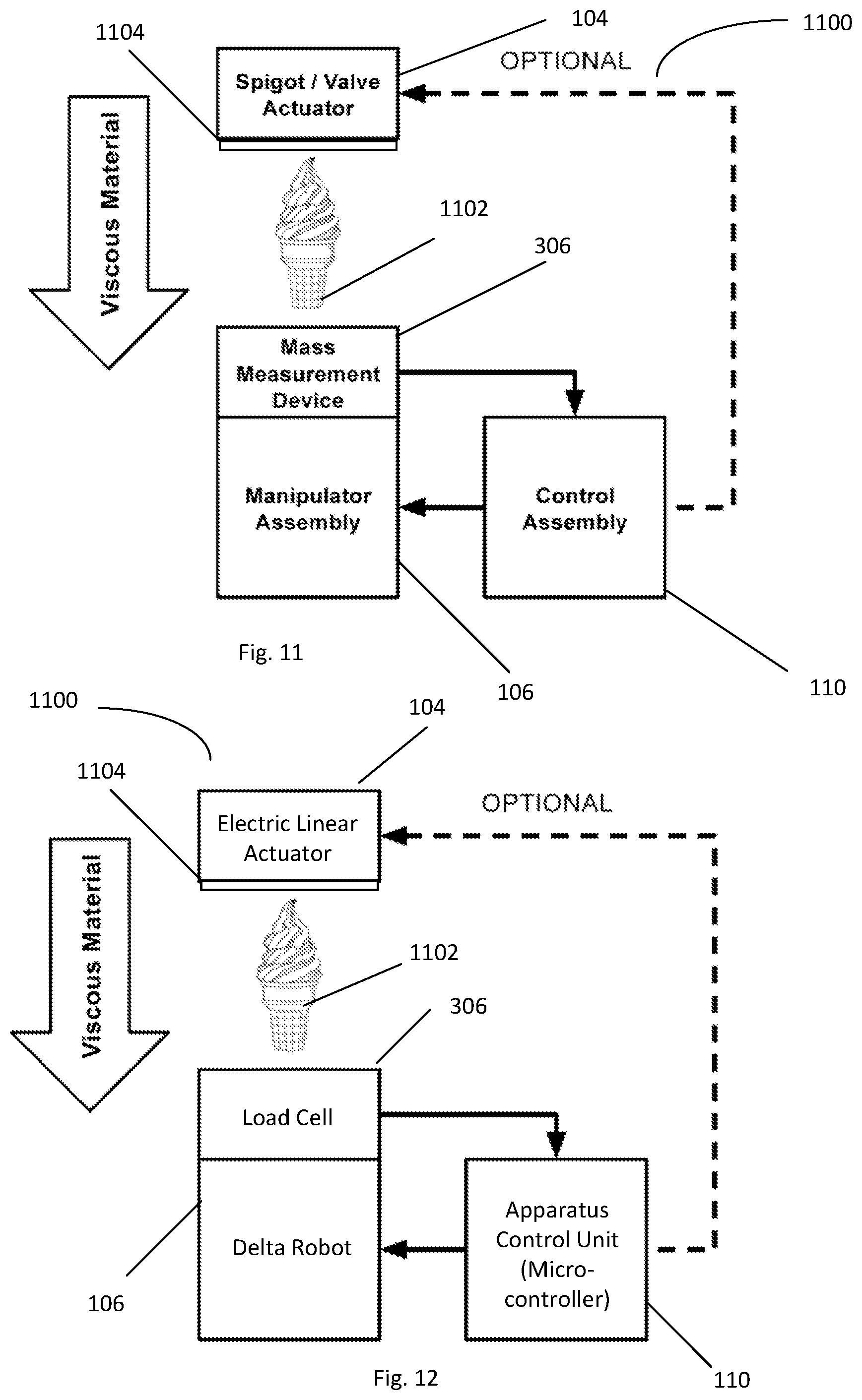 Patent US11787064 Figure 12 – Mass-controlled viscous material deposition system, apparatus and method