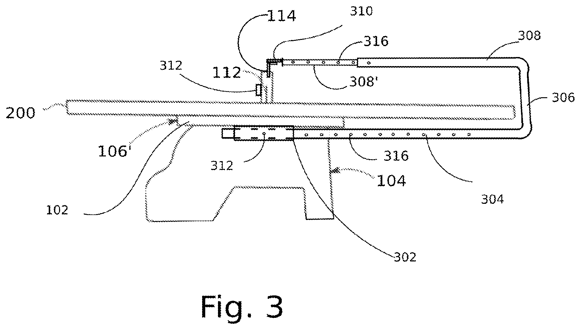 Patent US11787079 Figure 3 – Table saw blade safety system