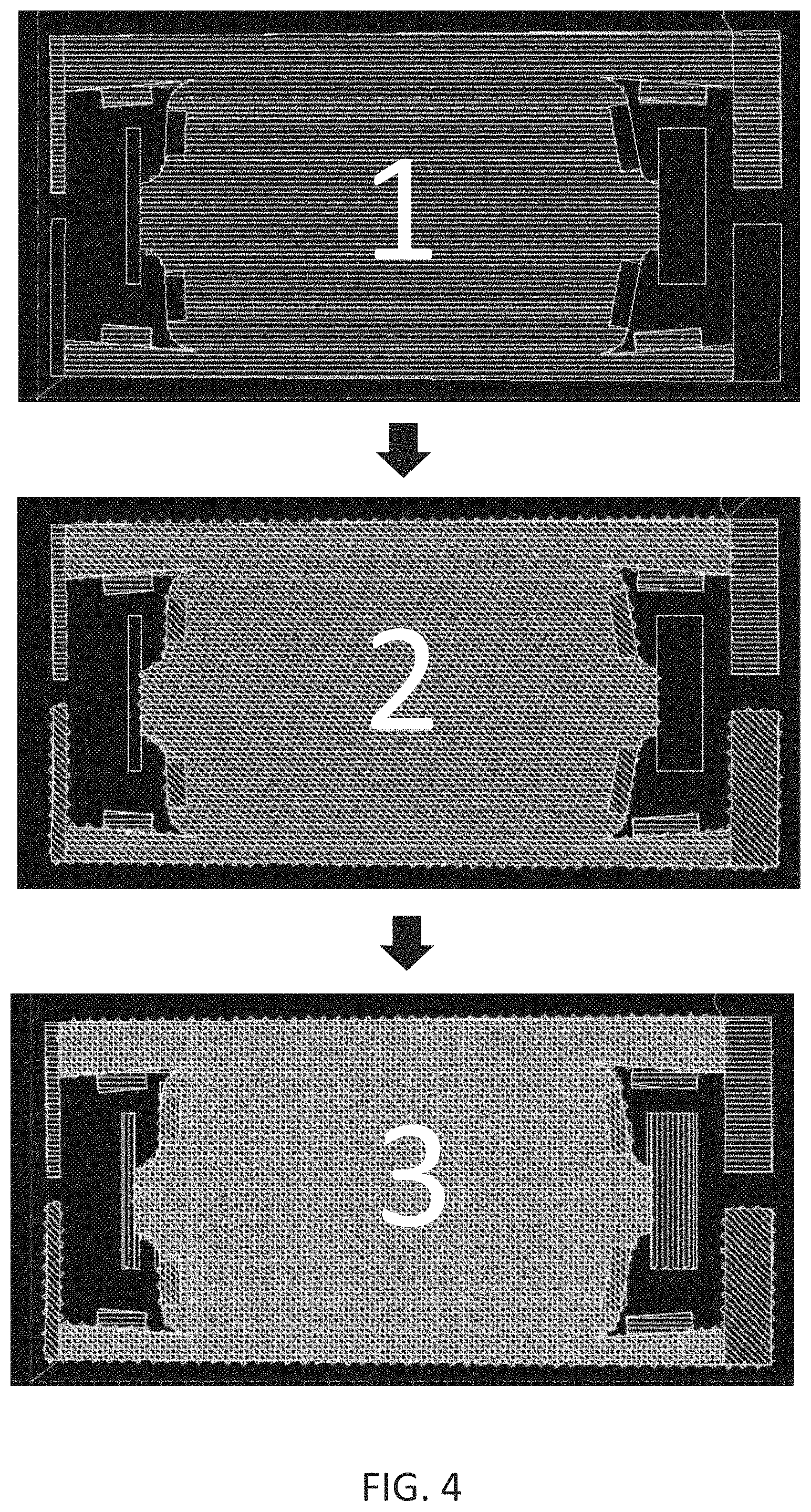 Patent US11787087 Figure 4 – Three dimensional preform created by preconsolidation of thermal plastic stitched sheet