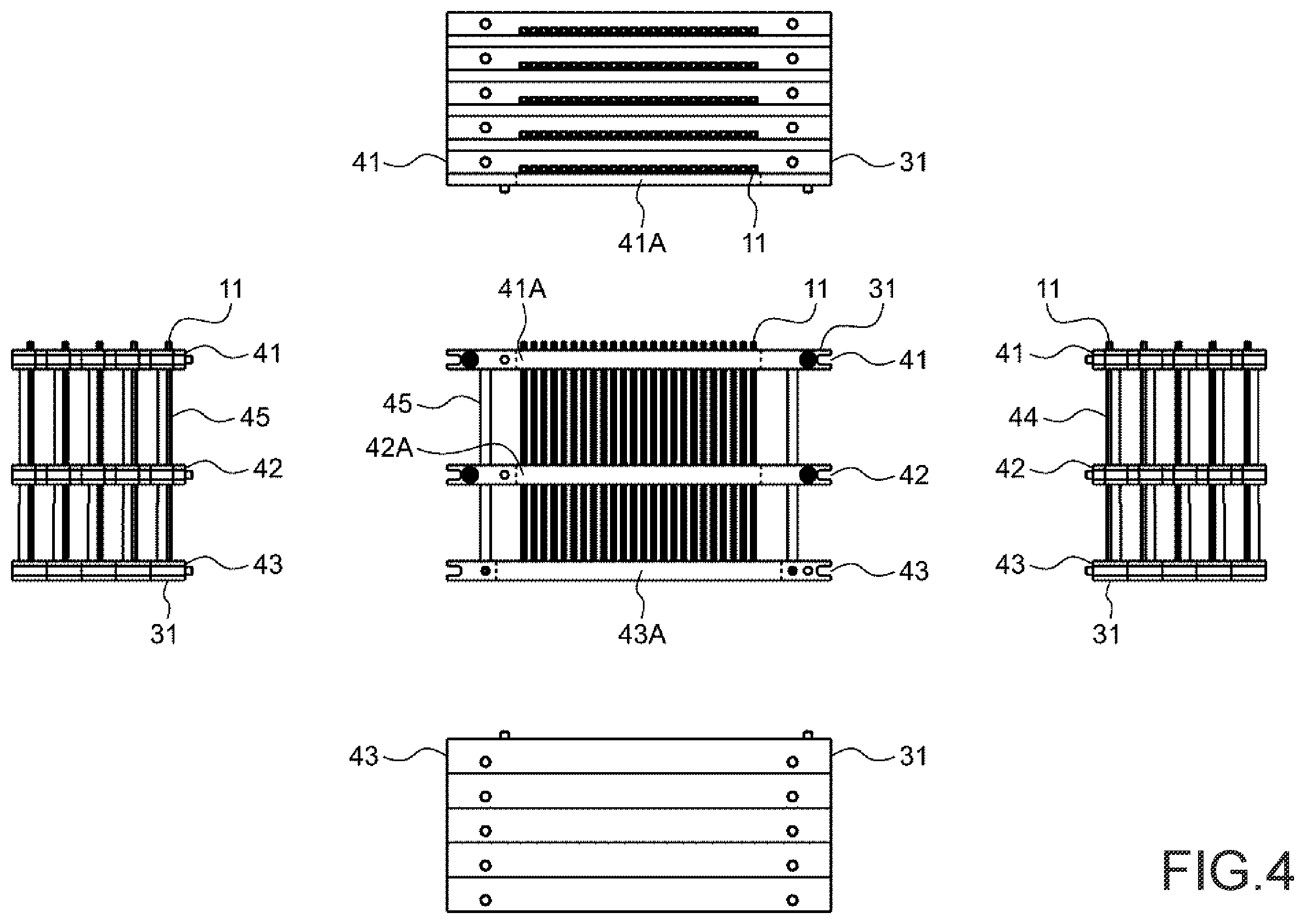 Patent US11787089 Figure 4 – Method of producing an optical member including an alignment of canes into a jig