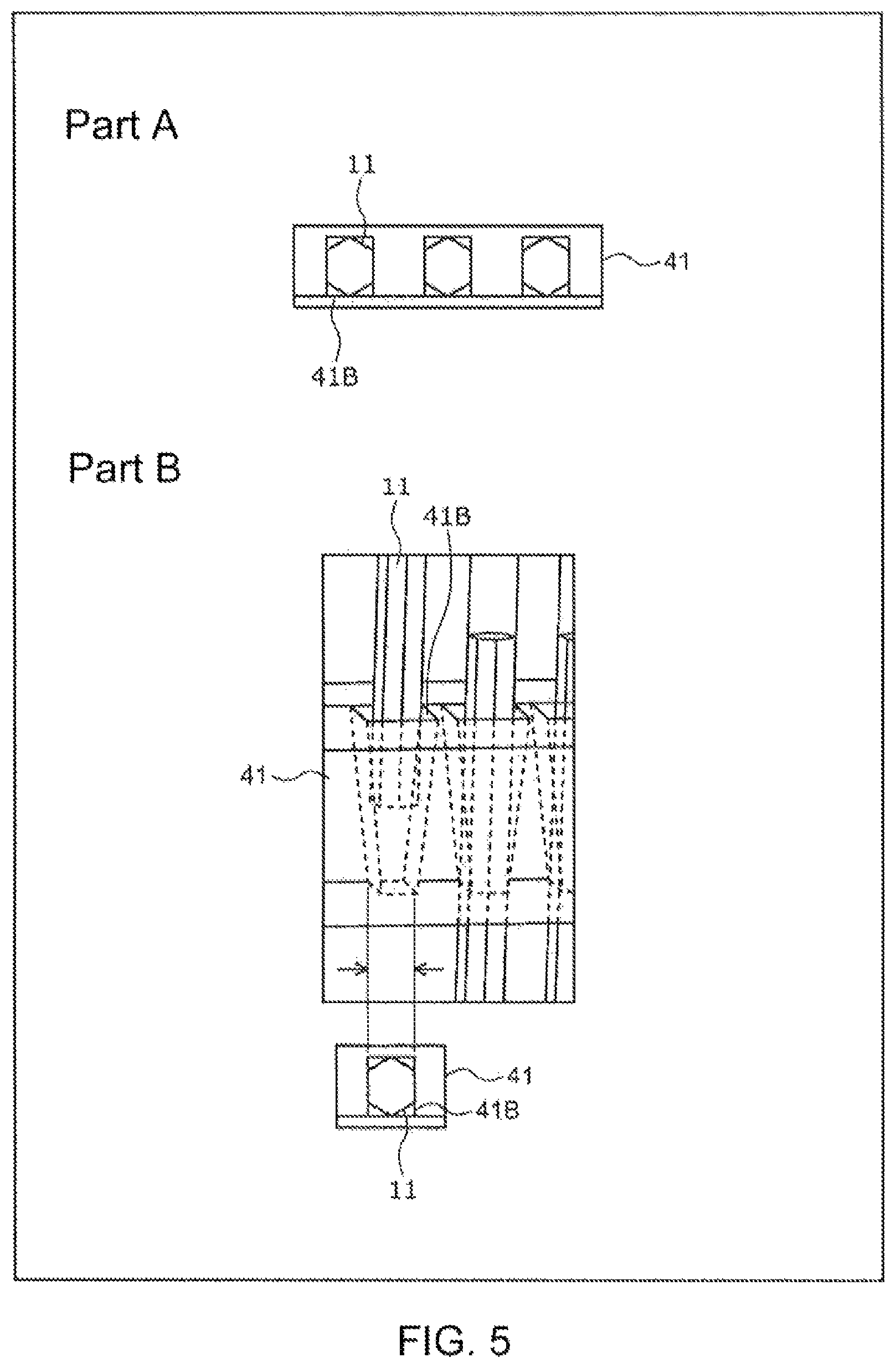 Patent US11787089 Figure 5 – Method of producing an optical member including an alignment of canes into a jig