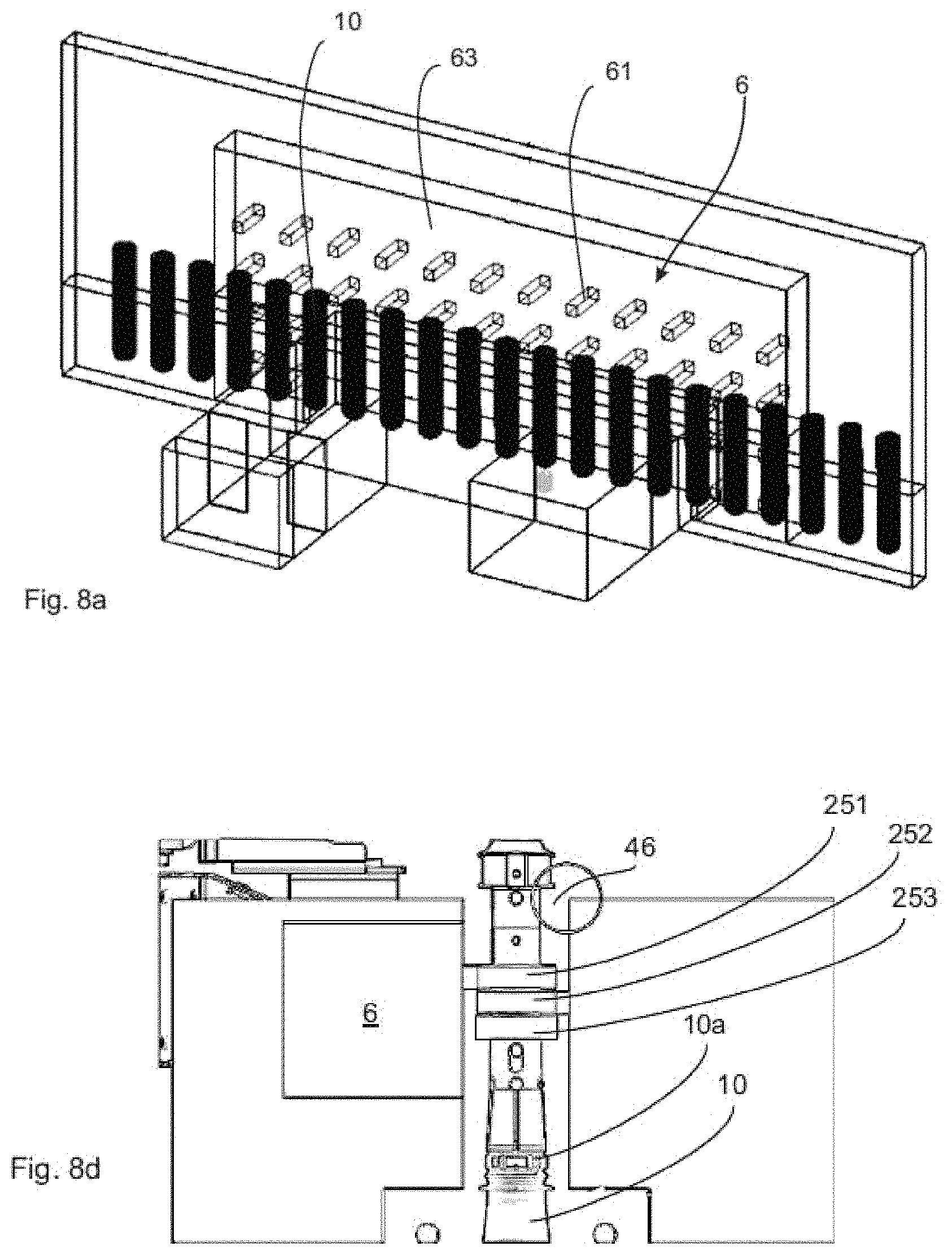 Patent US11787090 Figure 8 – Apparatus for heating plastic preforms with stationary applicator
