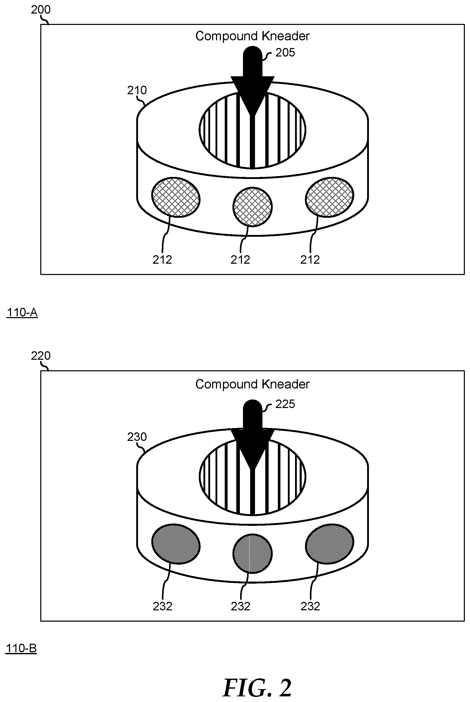 Patent US11787097 Figure 2 – Conduit inserts for encapsulant compound formulation kneading and encapsulation back-end assembly processes