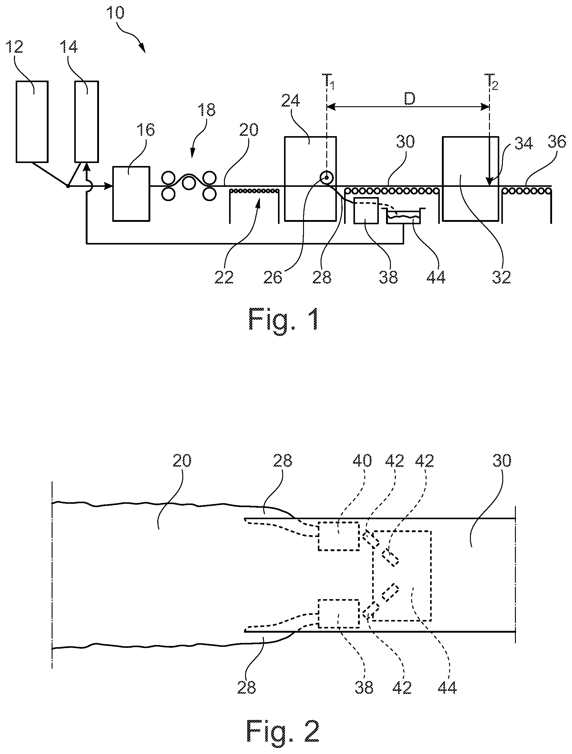 Patent US11787098 — Production line for manufacturing extruded plates — Figure 1