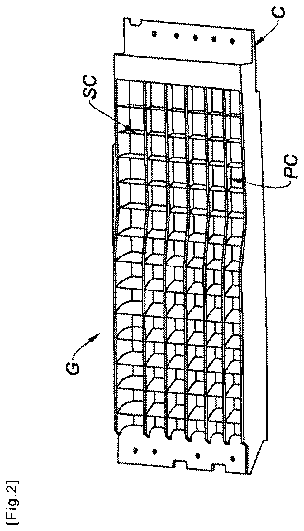 Patent US11787127 Figure 2 – Method of manufacturing a grille for a thrust reverser