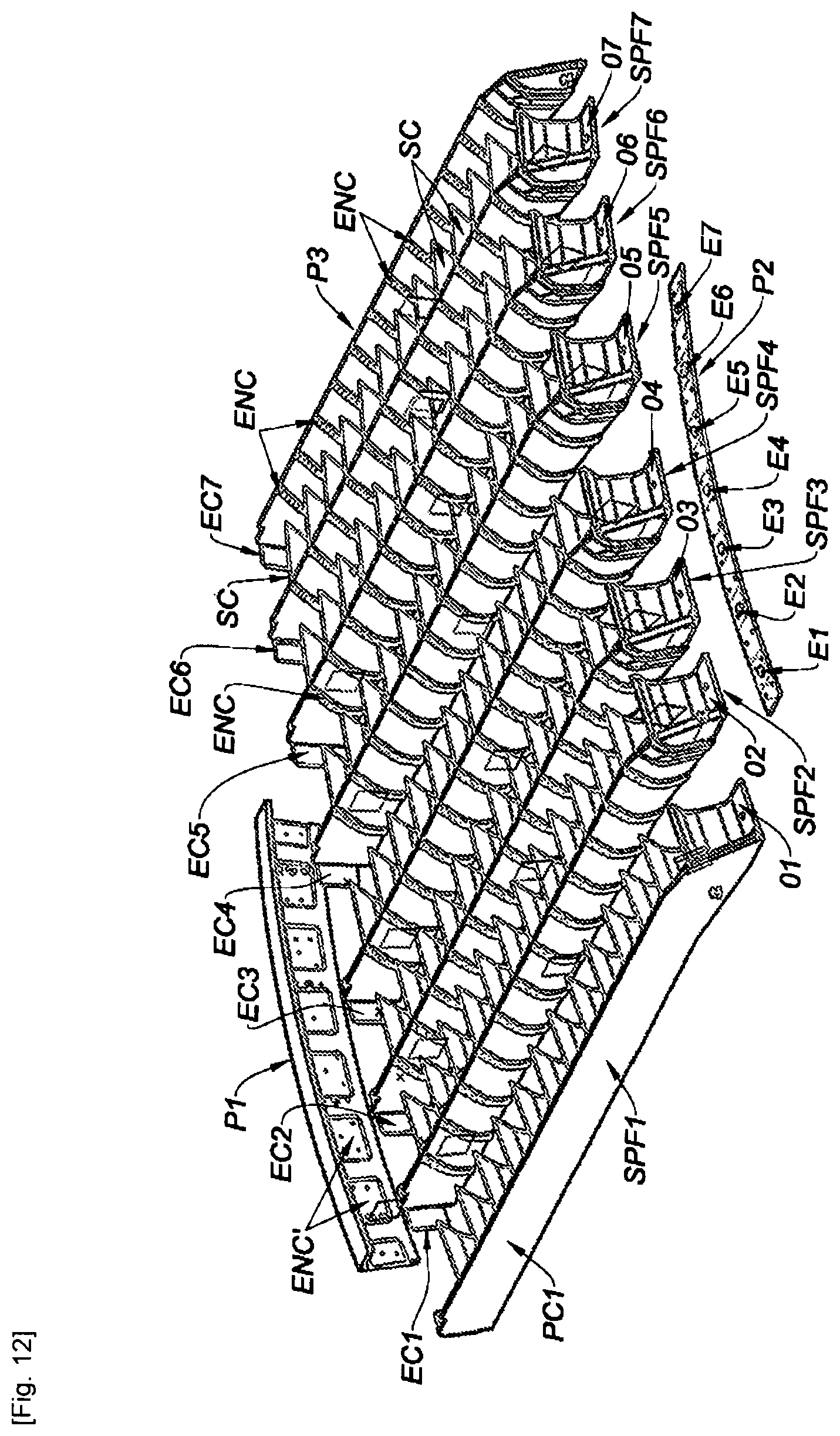 Patent US11787127 Figure 12 – Method of manufacturing a grille for a thrust reverser