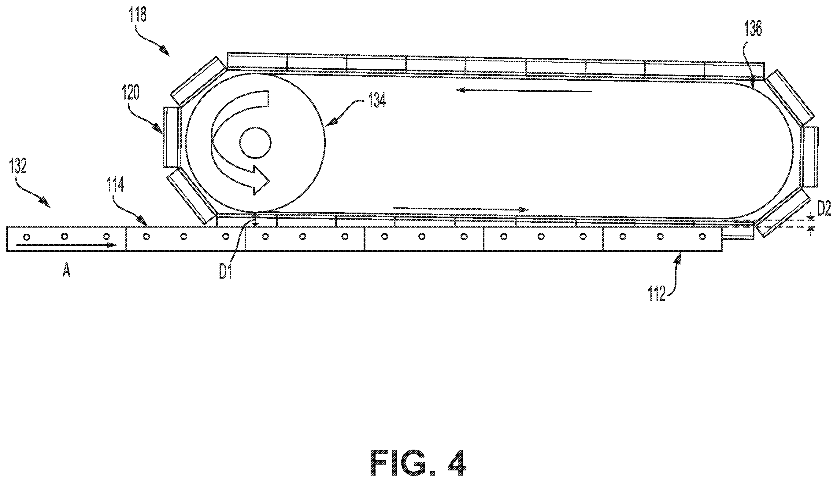 Patent US11787133 Figure 4 – Conveyor forming composite stringers