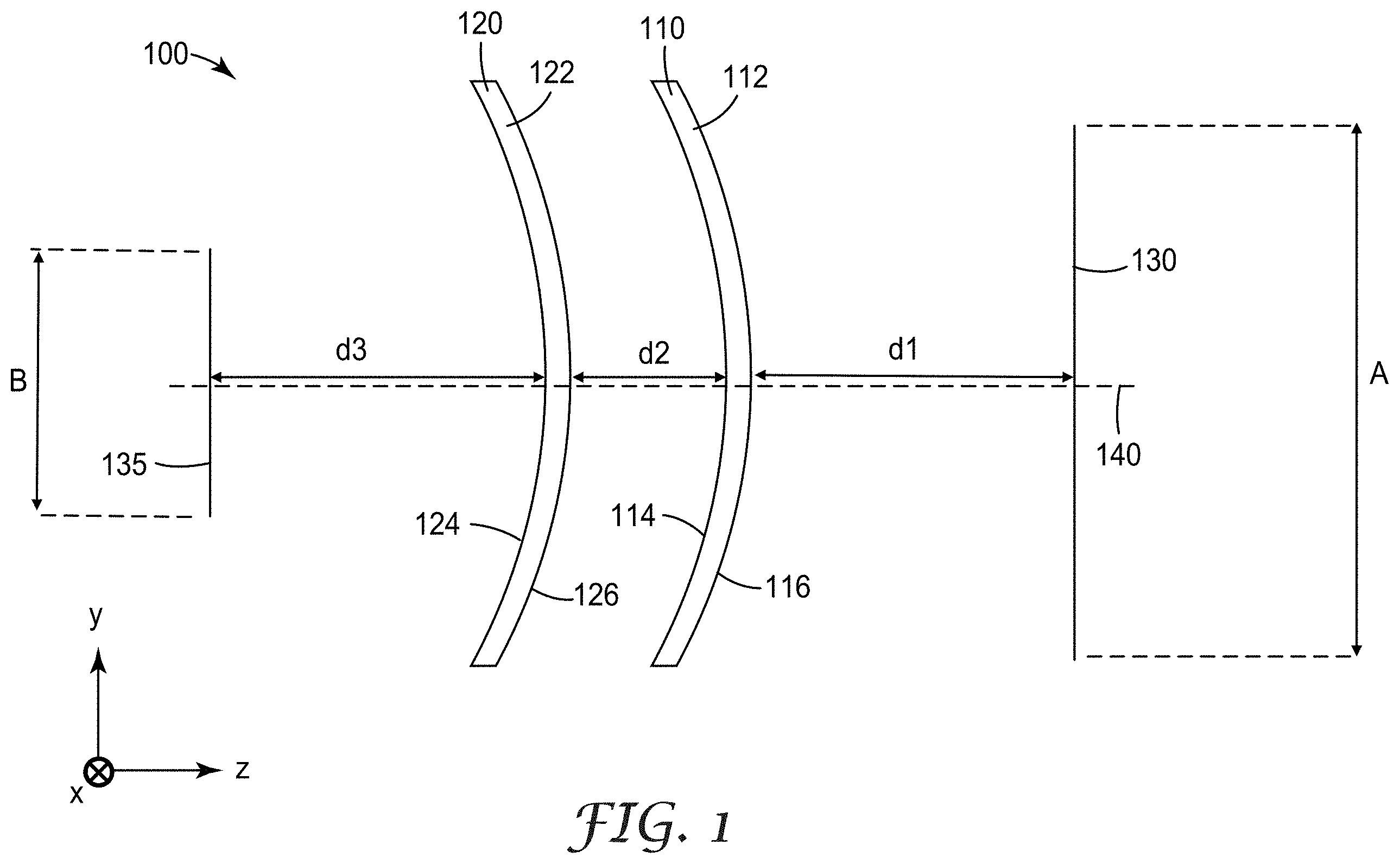 Patent US11787137 Figure 1 – Optical system