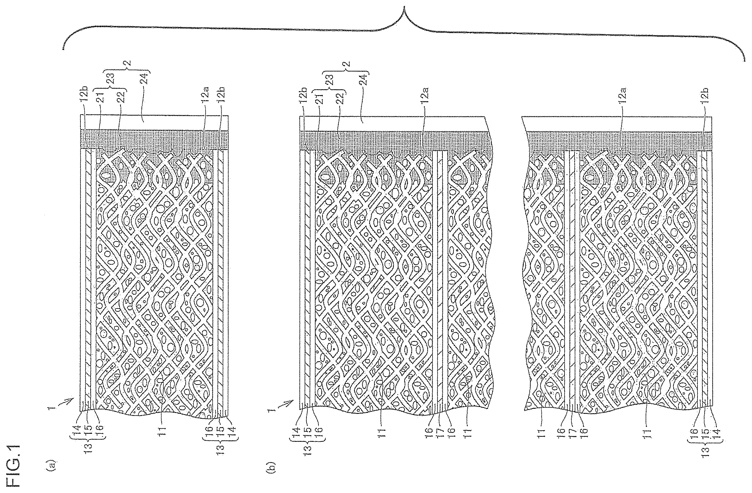 Patent US11787143 — Hot press cushioning material — Figure 1