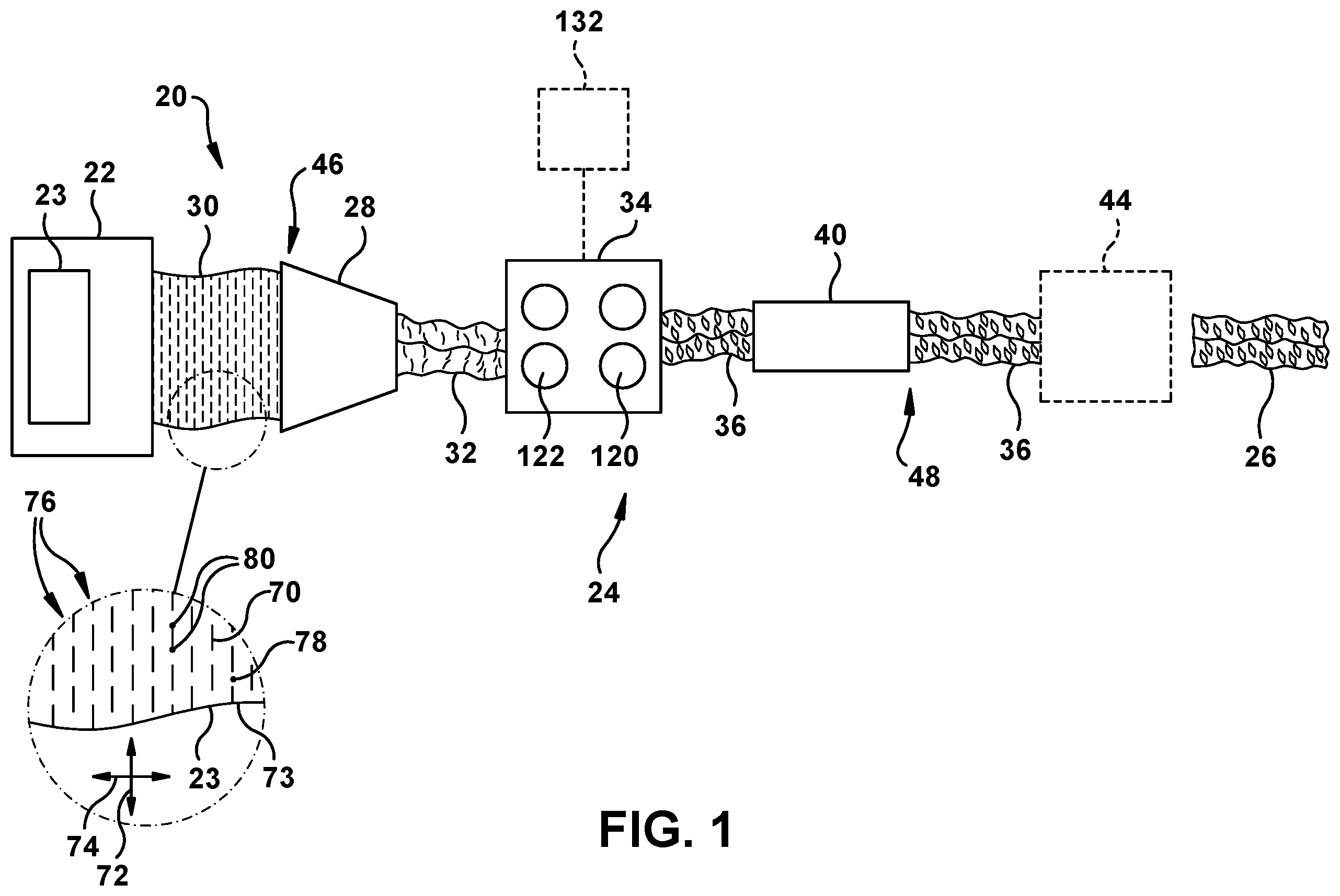 Patent US11787145 Figure 1 – Dunnage conversion system and method for expanding pre-slit sheet stock material