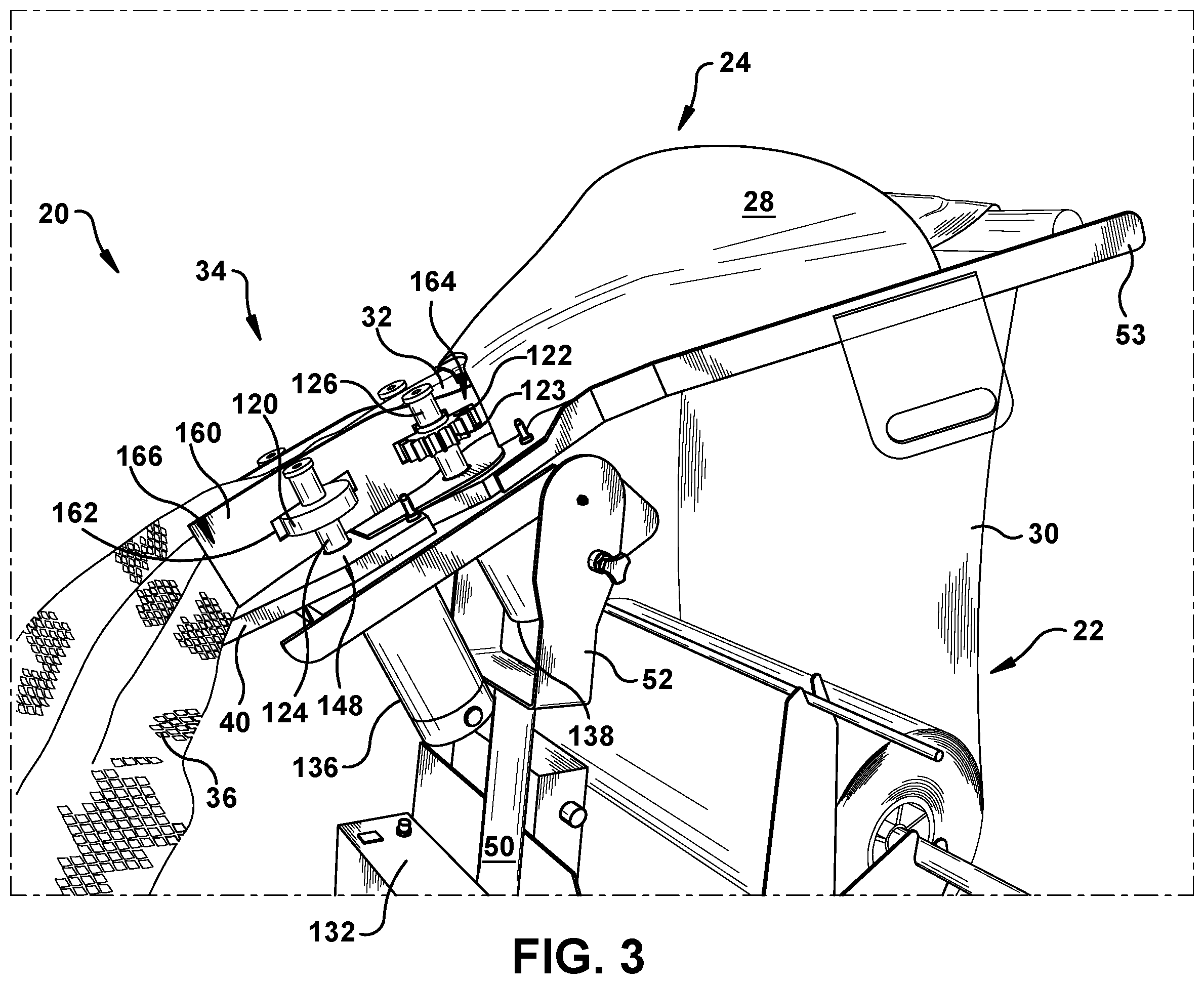 Patent US11787145 Figure 3 – Dunnage conversion system and method for expanding pre-slit sheet stock material