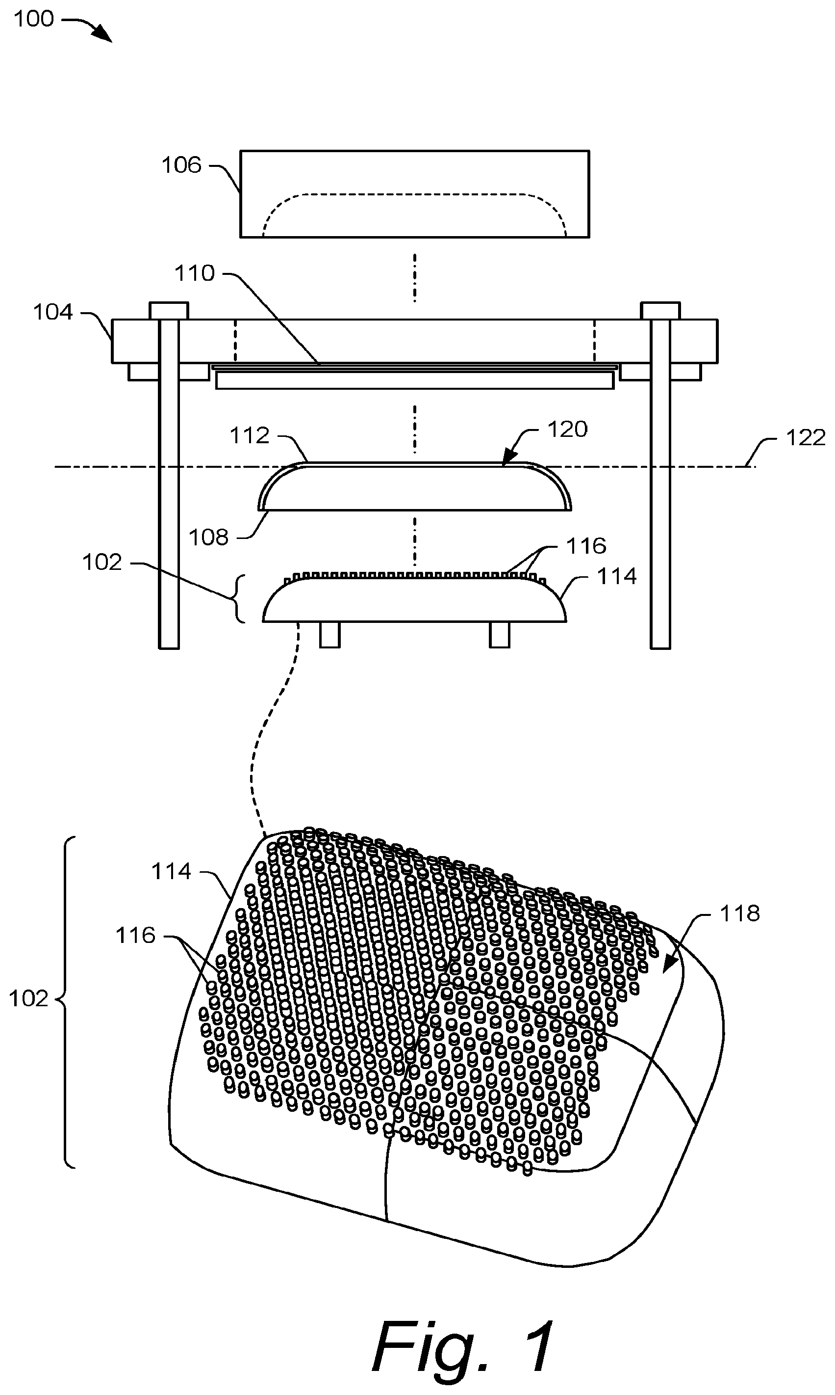 Patent US11787164 Figure 1 – Apparatus for reducing fabric dimpling in electronic devices and associated methods