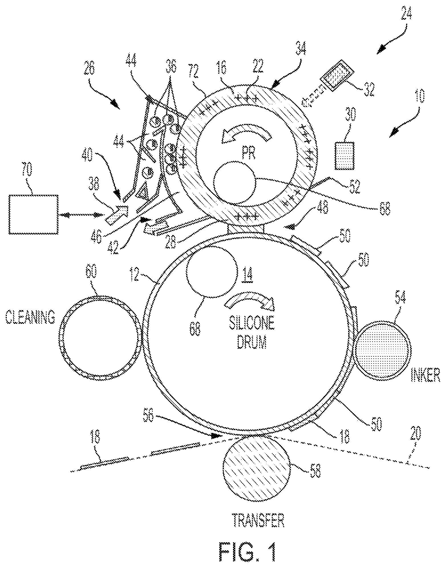 Patent US11787167 Figure 1 – Secondary roller for fountain solution contact angle pinning
