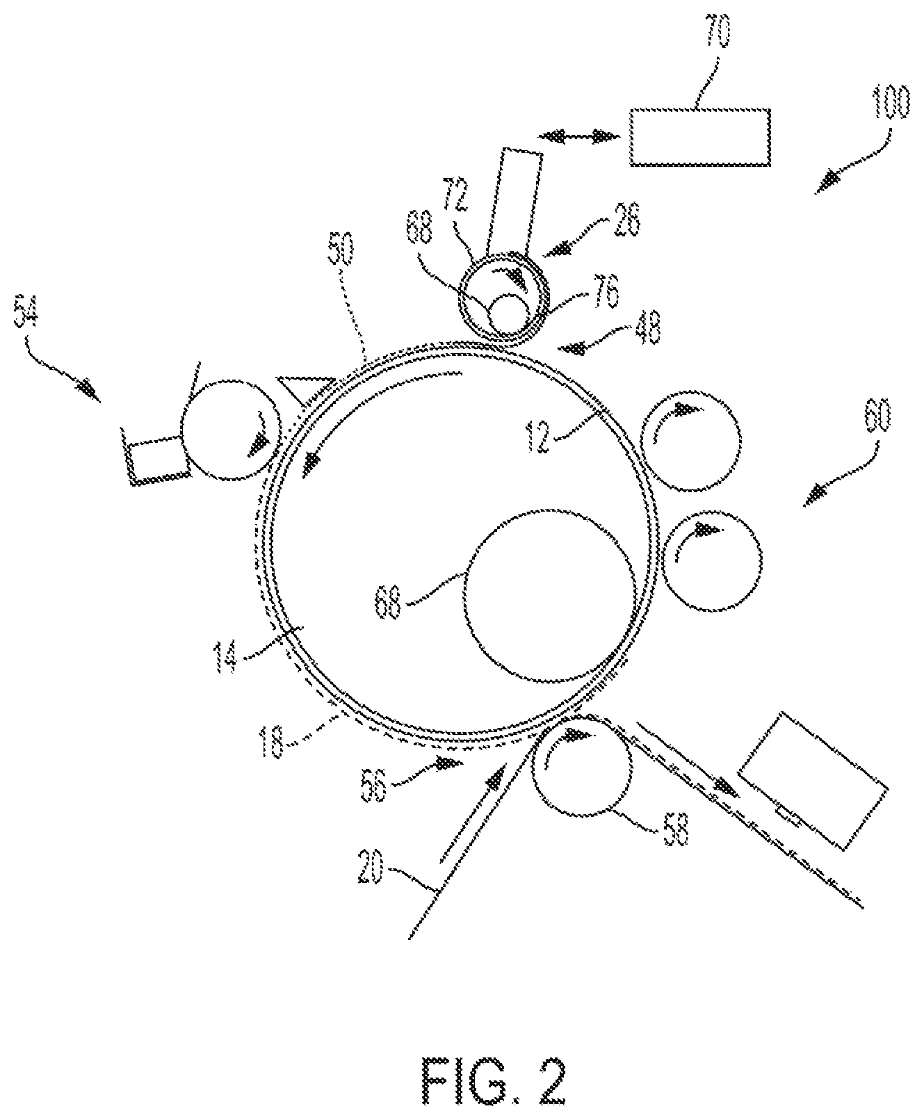 Patent US11787167 Figure 2 – Secondary roller for fountain solution contact angle pinning
