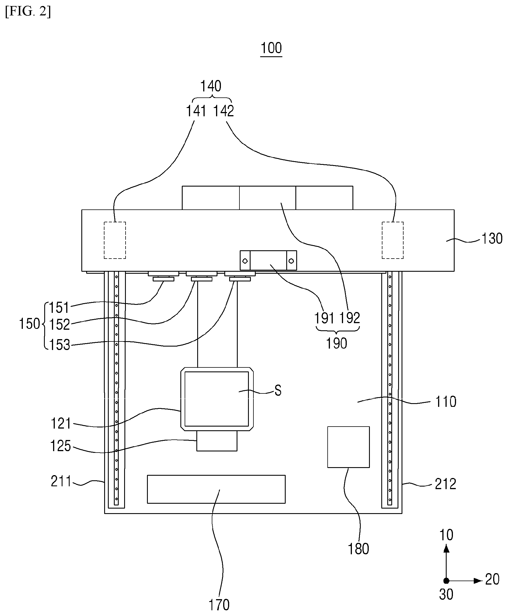 Patent US11787171 Figure 2 – Apparatus for correcting impact point of ink and system for treating substrate with the apparatus